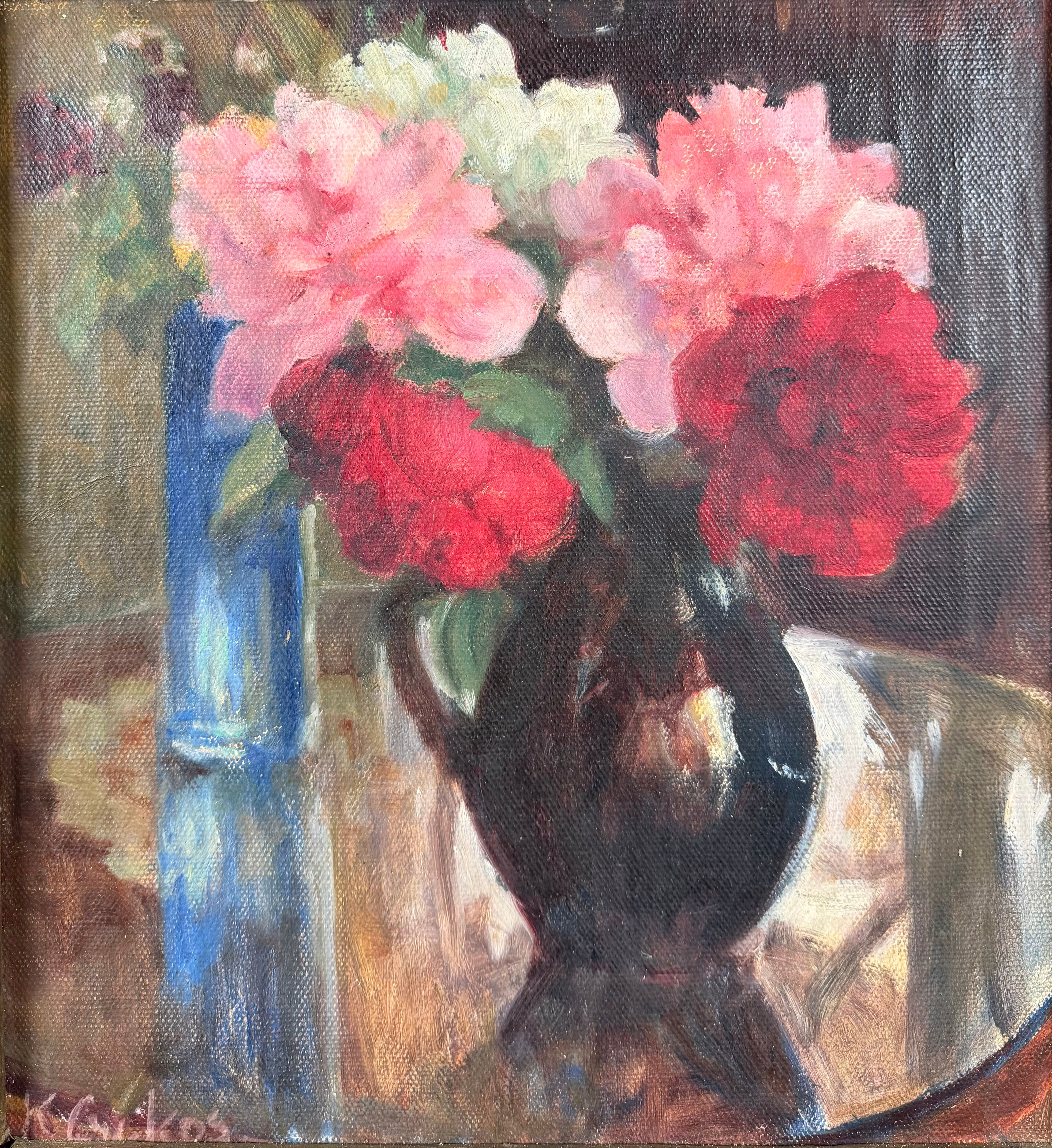 ANTÓNIA KRIZSAN CSIKÓS (Ungern, 1887-1987). Blomsterstilleben, olja på duk, signerad K Csikos.