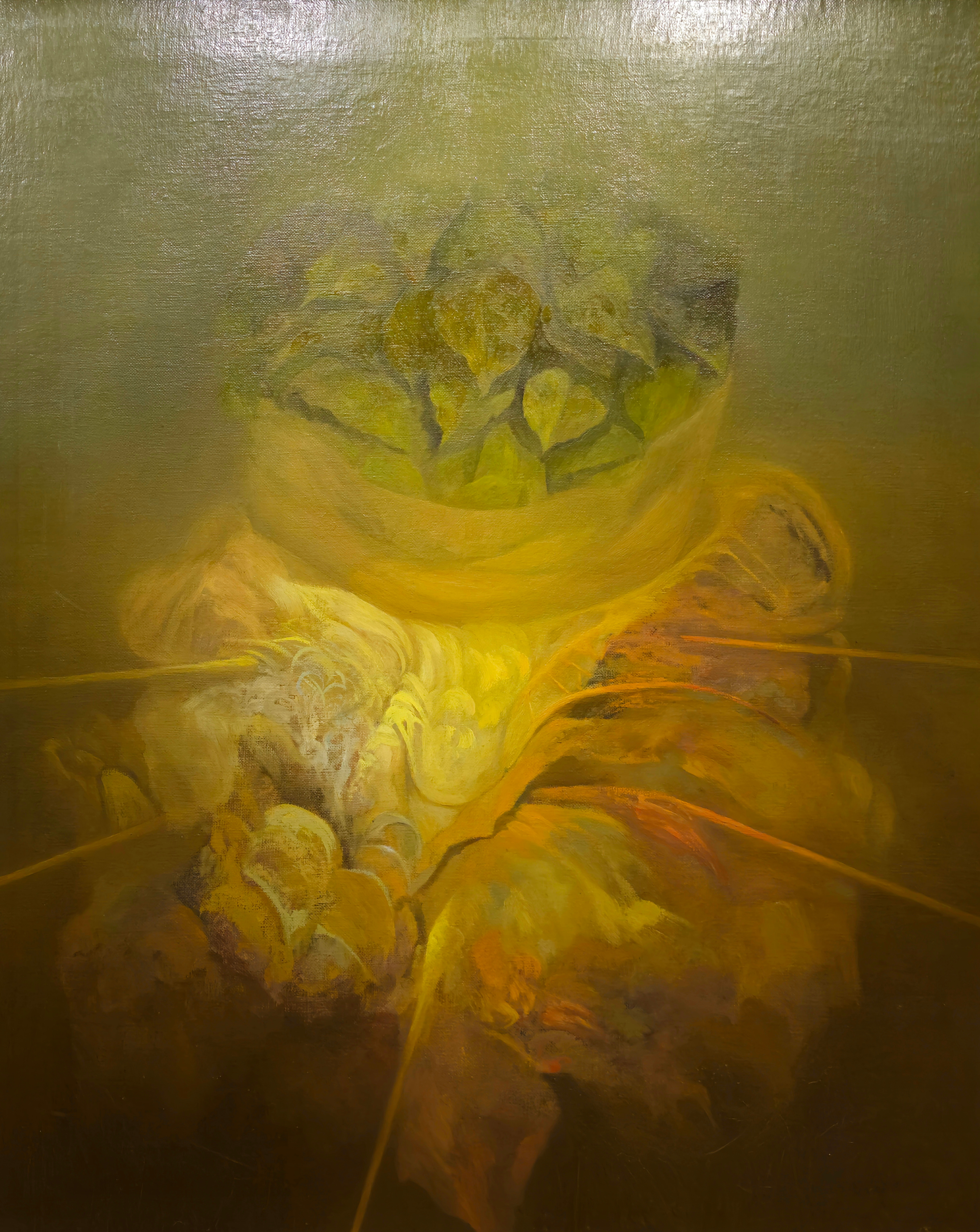 DETALLE FLORAL. OLEO SOBRE LIENZO. FIRMADO ILEGIBLE.