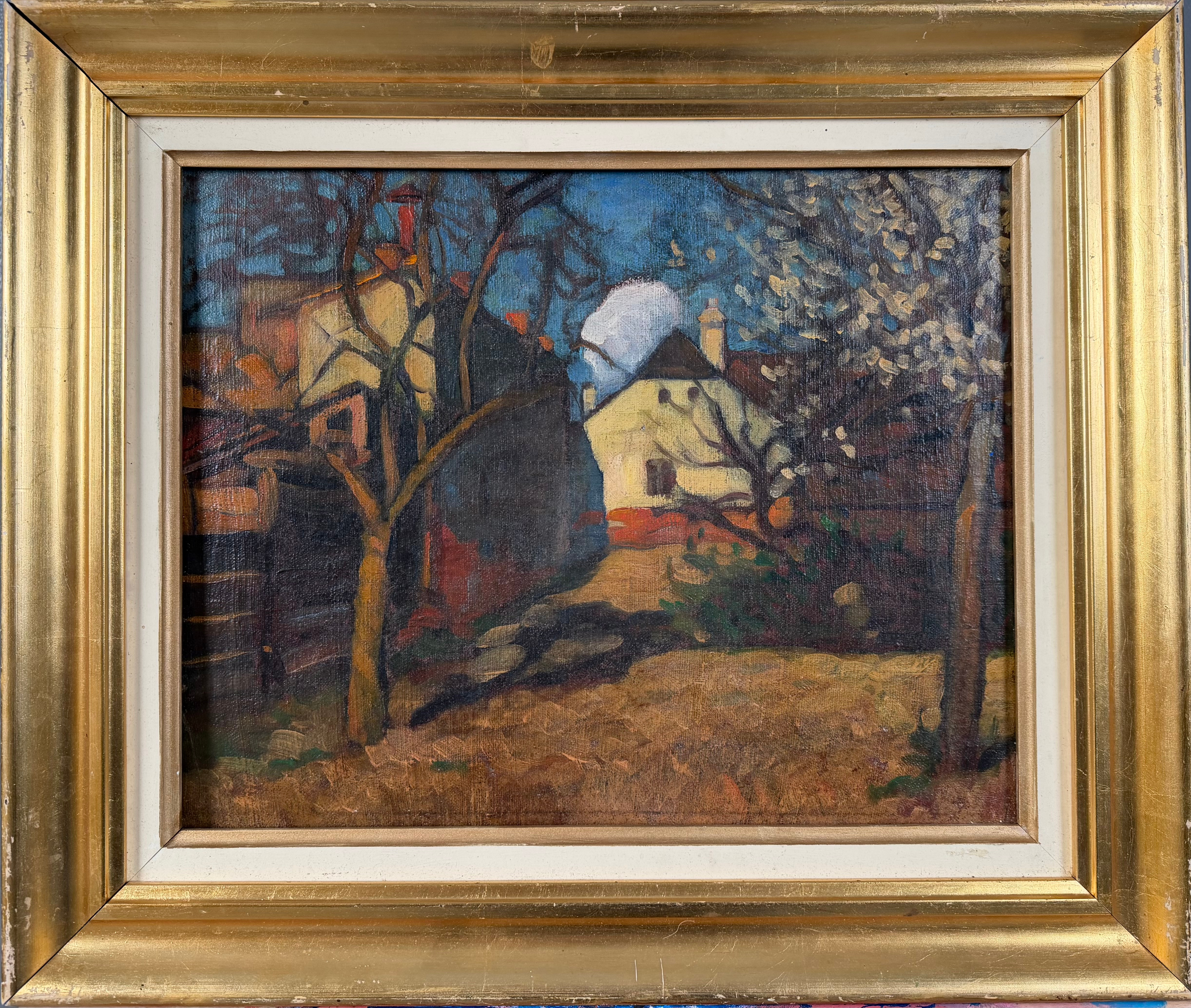 OKÄND KONSTNÄR (Rumänien/Ungern?, 1900-tal). Stadsvy möjligen Baia Mare, olja på duk, osignerad.