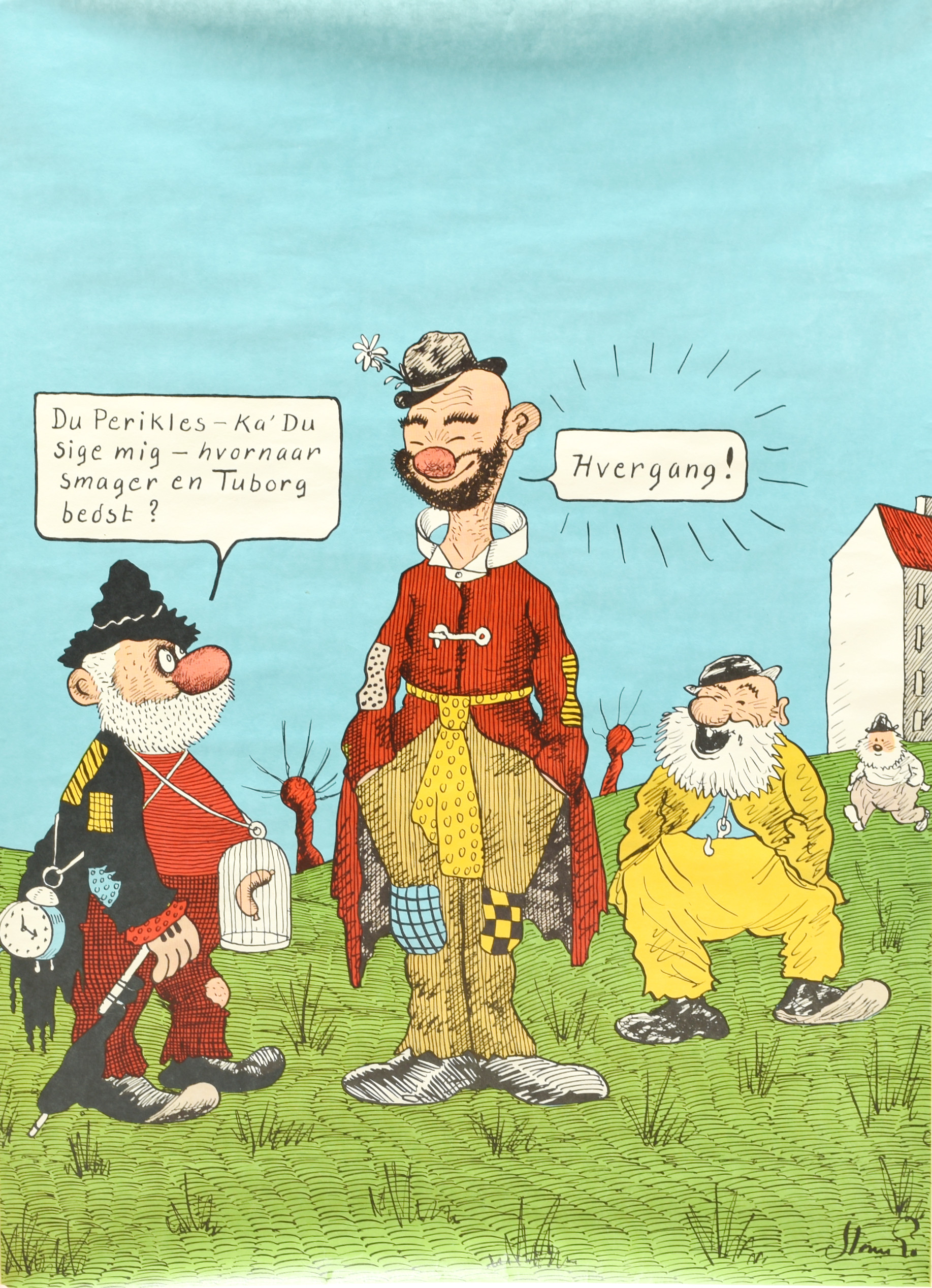 ROBERT STORM PEDERSEN. reklamaffisch för Tuborg, signerad med tryck.