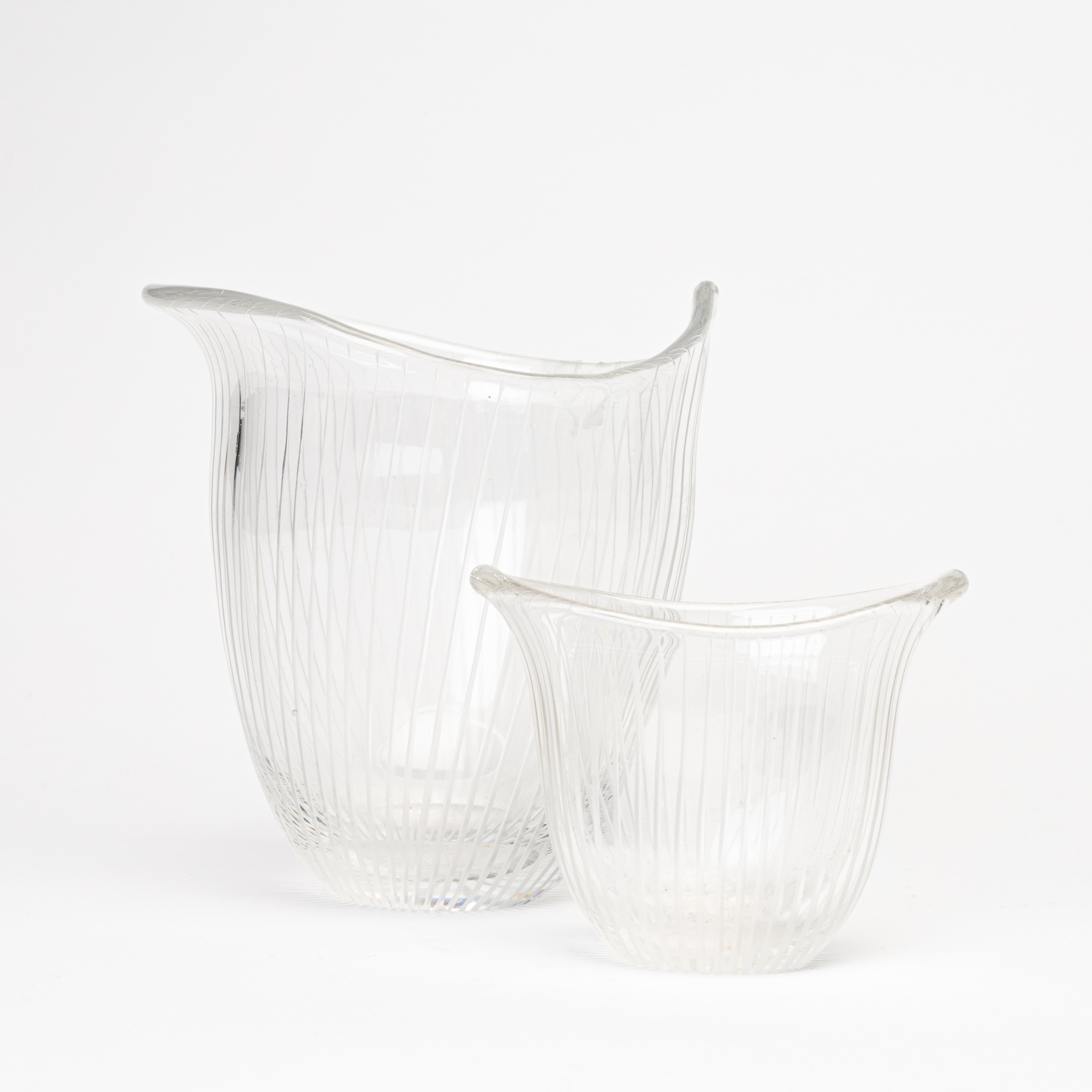 TAPIO WIRKKALA. Vaser, 2 st, glas, "Kantarelli", signerade, IIttala, Finland.