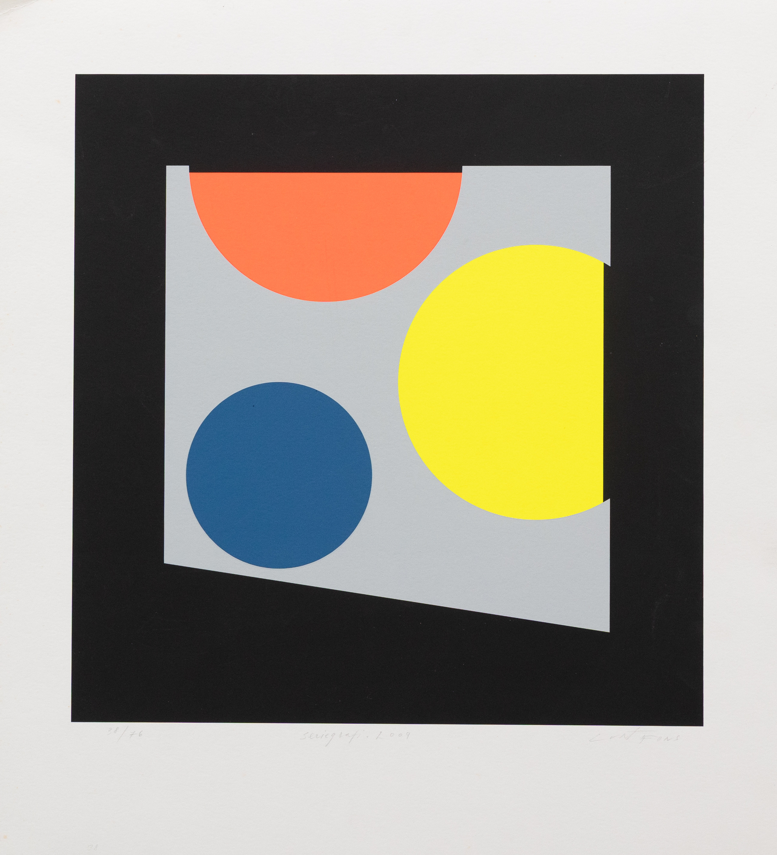 CURT FORS. Komposition, serigrafi nr 38/76, signerad.