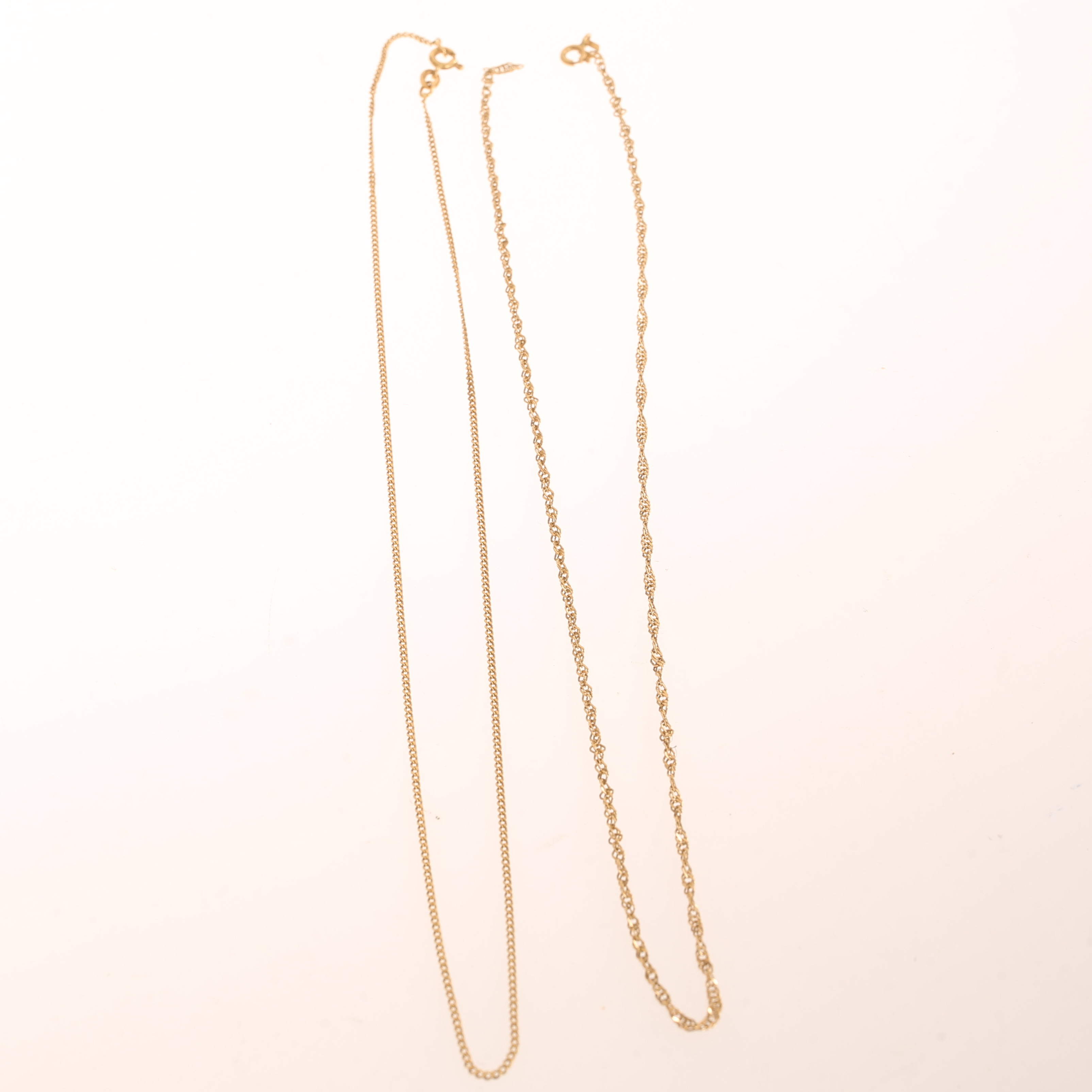 KEDJOR, 2 stycken, 18k guld.