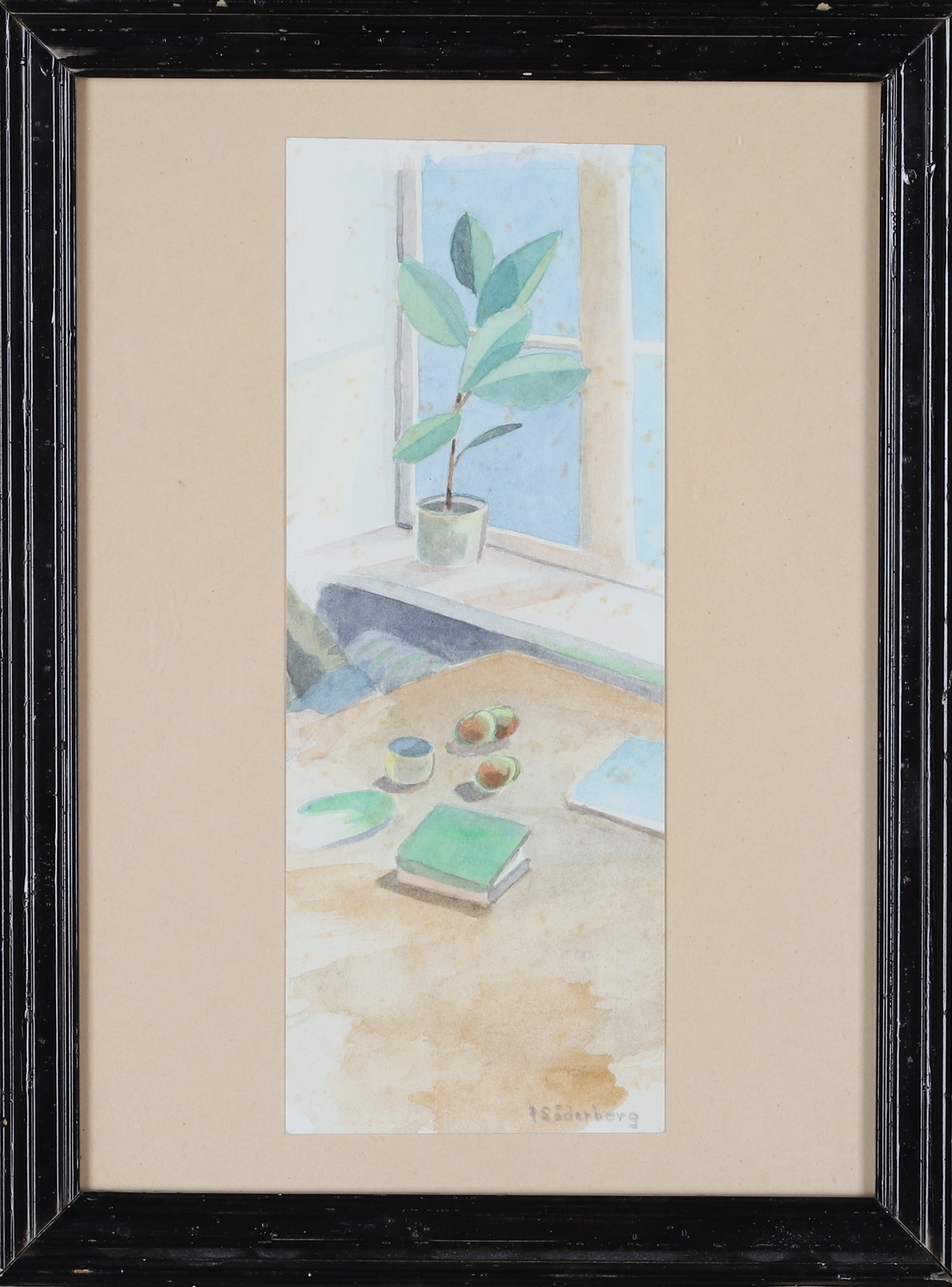 PETER SÖDERBERG. akvarell, intill fönstret, signerad.