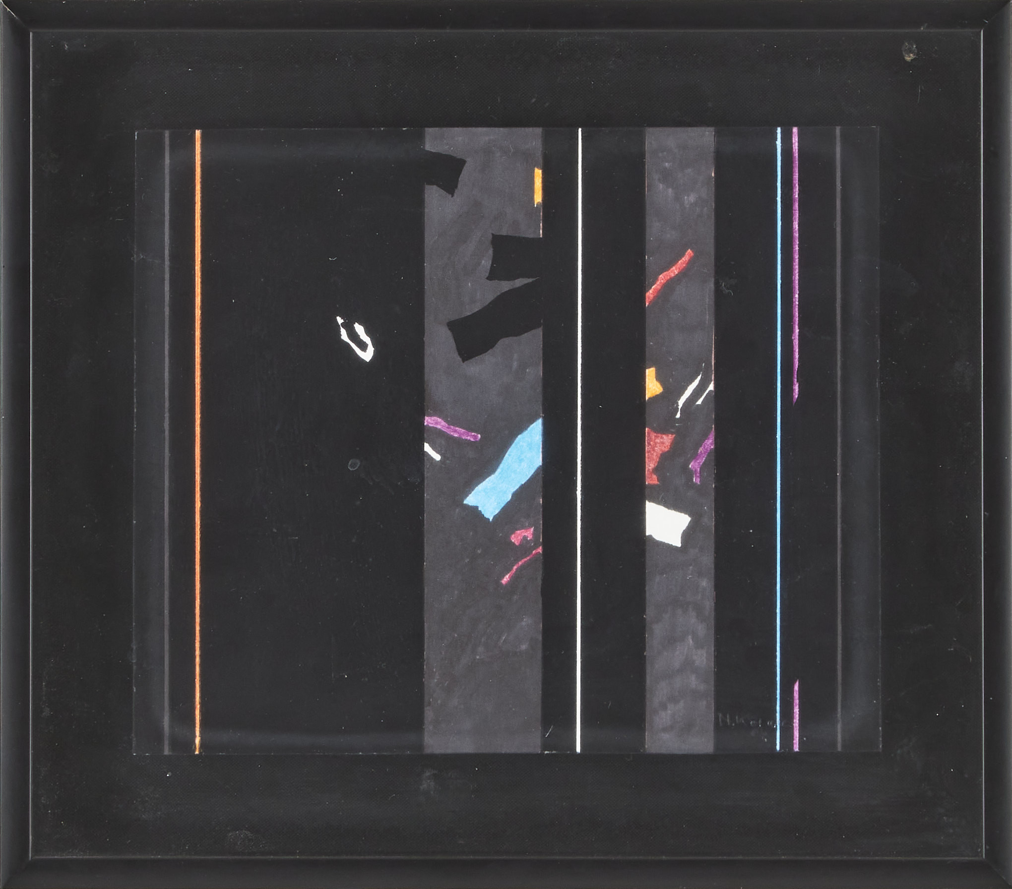 NILS KÖLARE. Abstrakt komposition, blandteknik på papp, signerad.