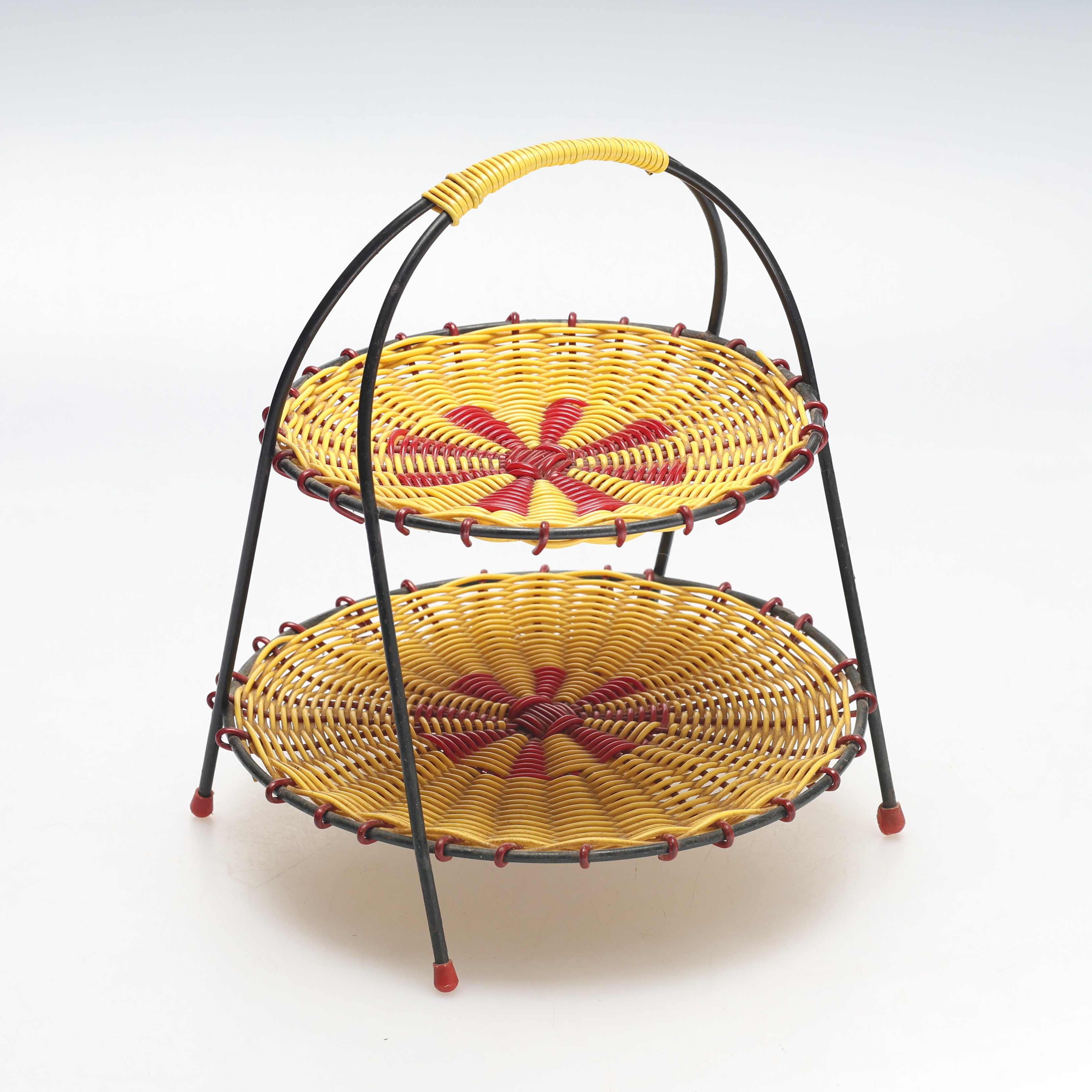 KAKFAT, flätad, metall/plast, 1960-tal.