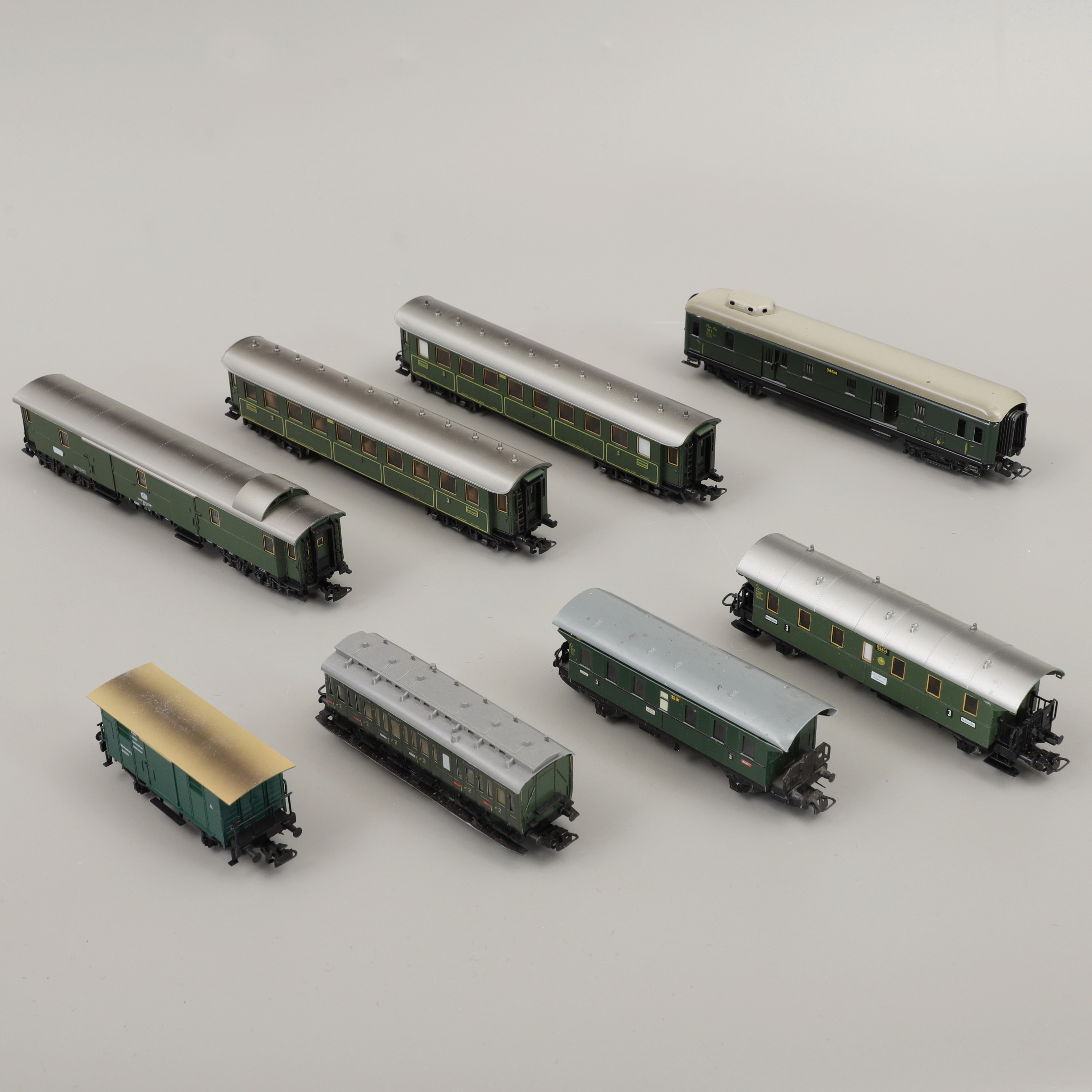 MÄRKLIN, tågvagnar, 8 st, 1900-talets andra hälft.