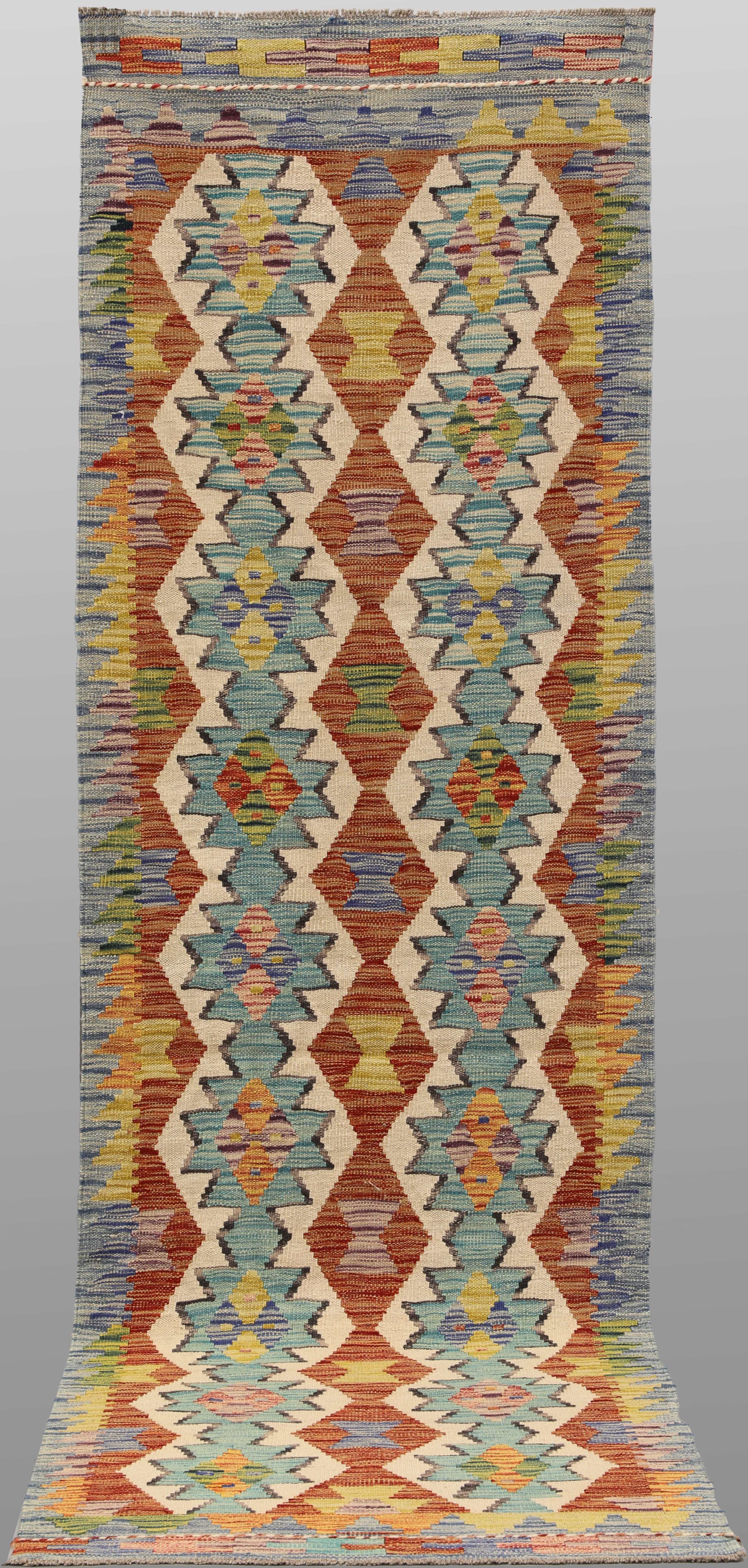 OREINTMATTA. Kelim klassisk design gallerimodell, 296 x 78 cm.