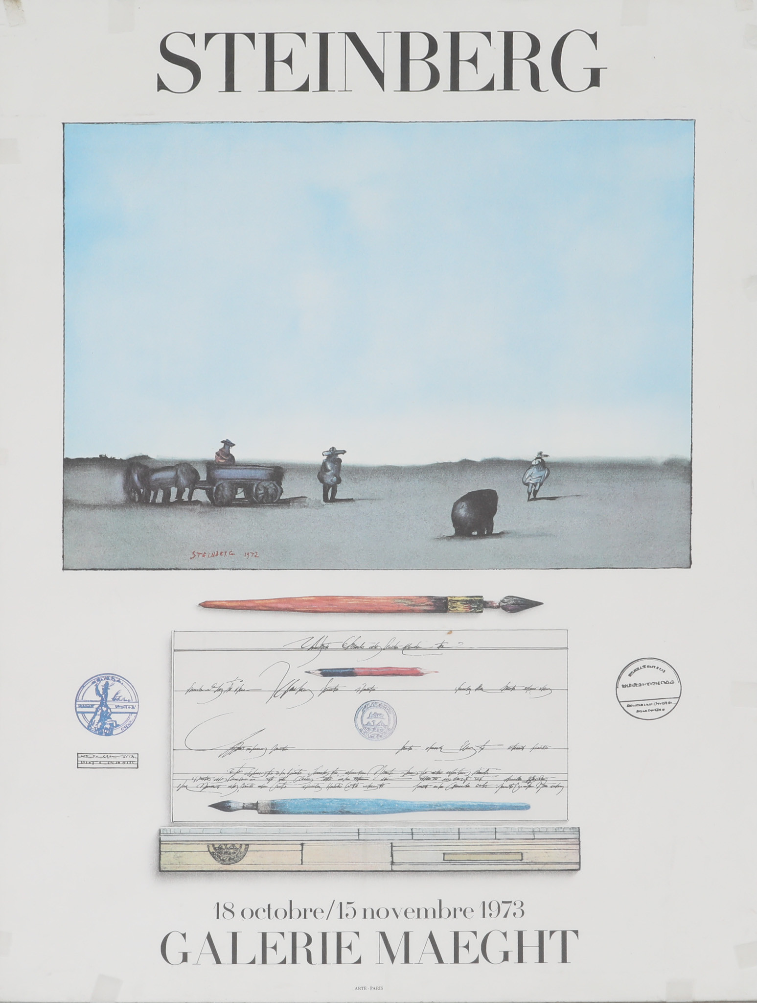 UTSTÄLLNINGSAFFISCH, Galerie Maeght, Steinberg,1973.