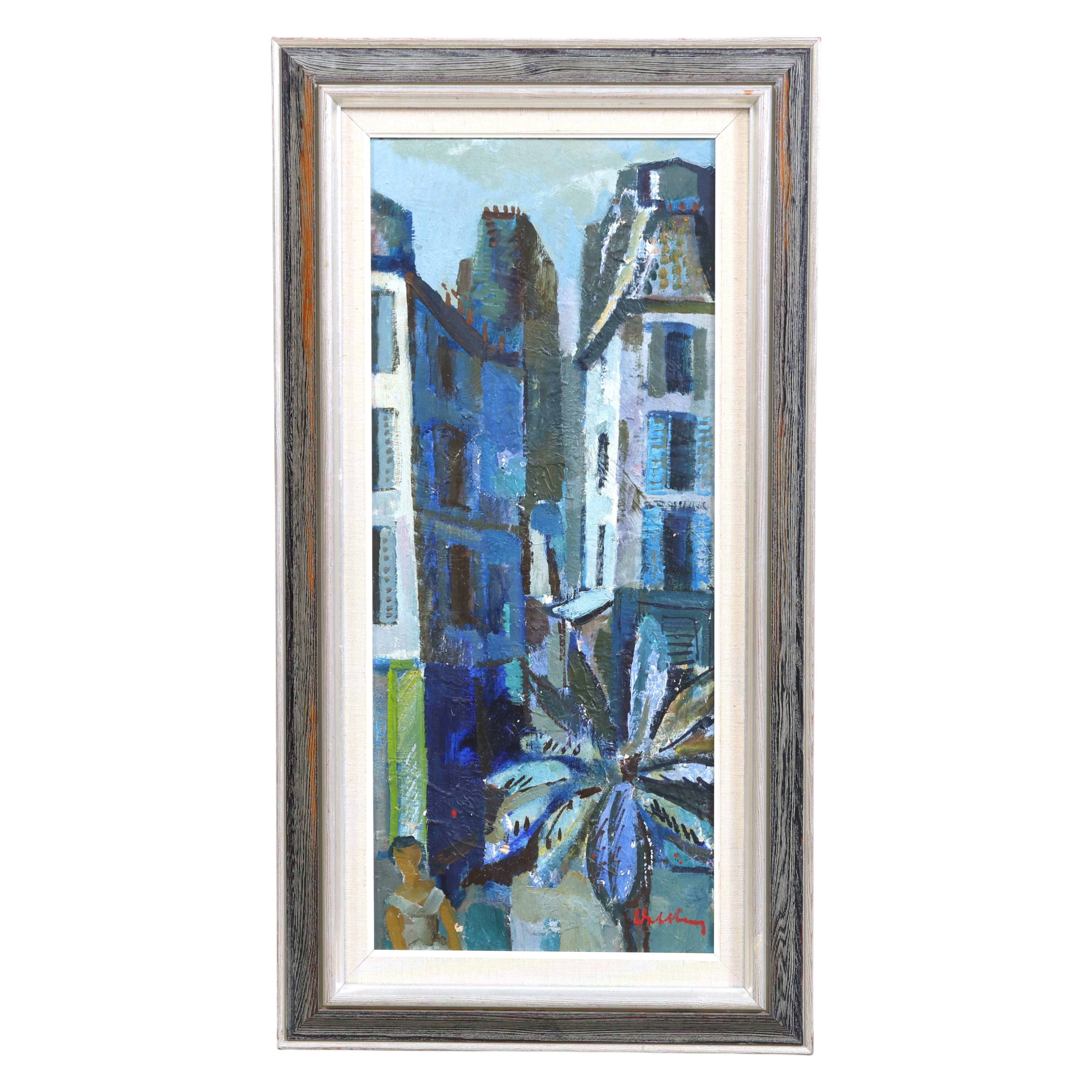 BERTIL WAHLBERG. Olja på pannå, huskroppar, signerad.