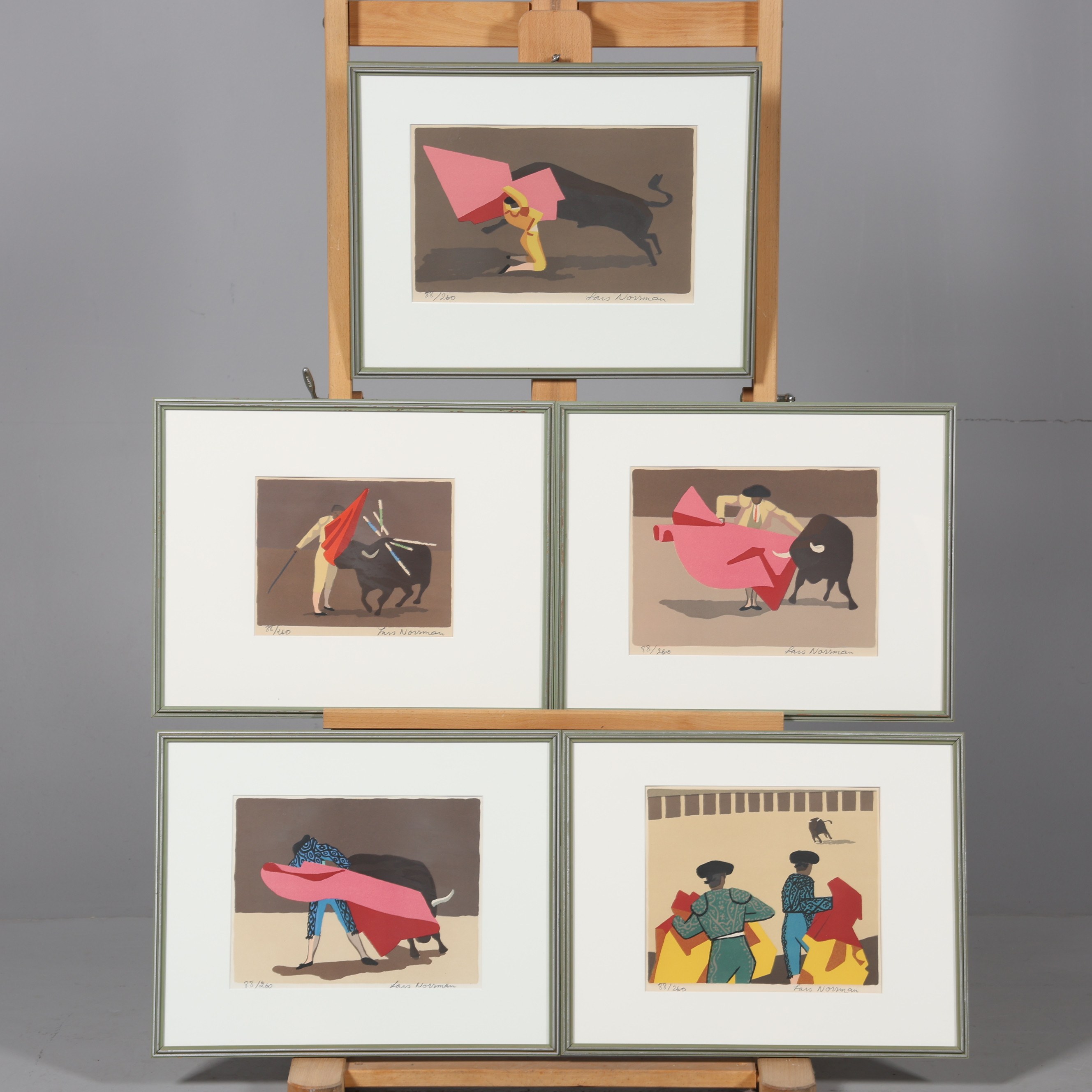 LARS NORRMAN. LITOGRAFI, 5 stycken, signerade, numrerade 88/260.