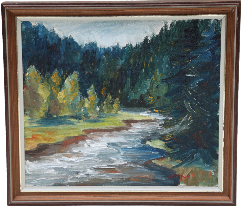 ERIK BLANK. "Draggån kungshol" olja och akvarell, signerad.