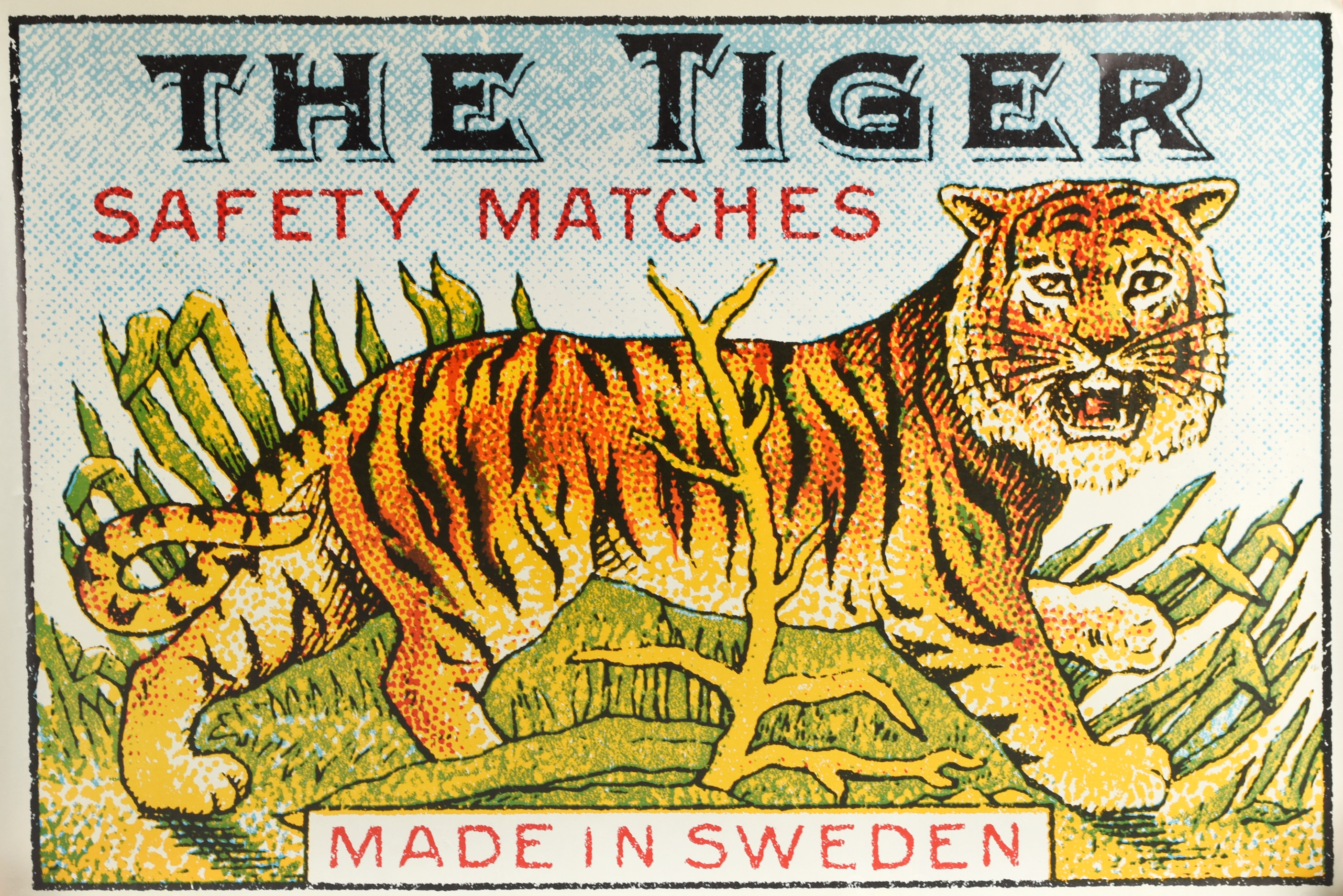 AFFISCH, Tiger Safety matches.
