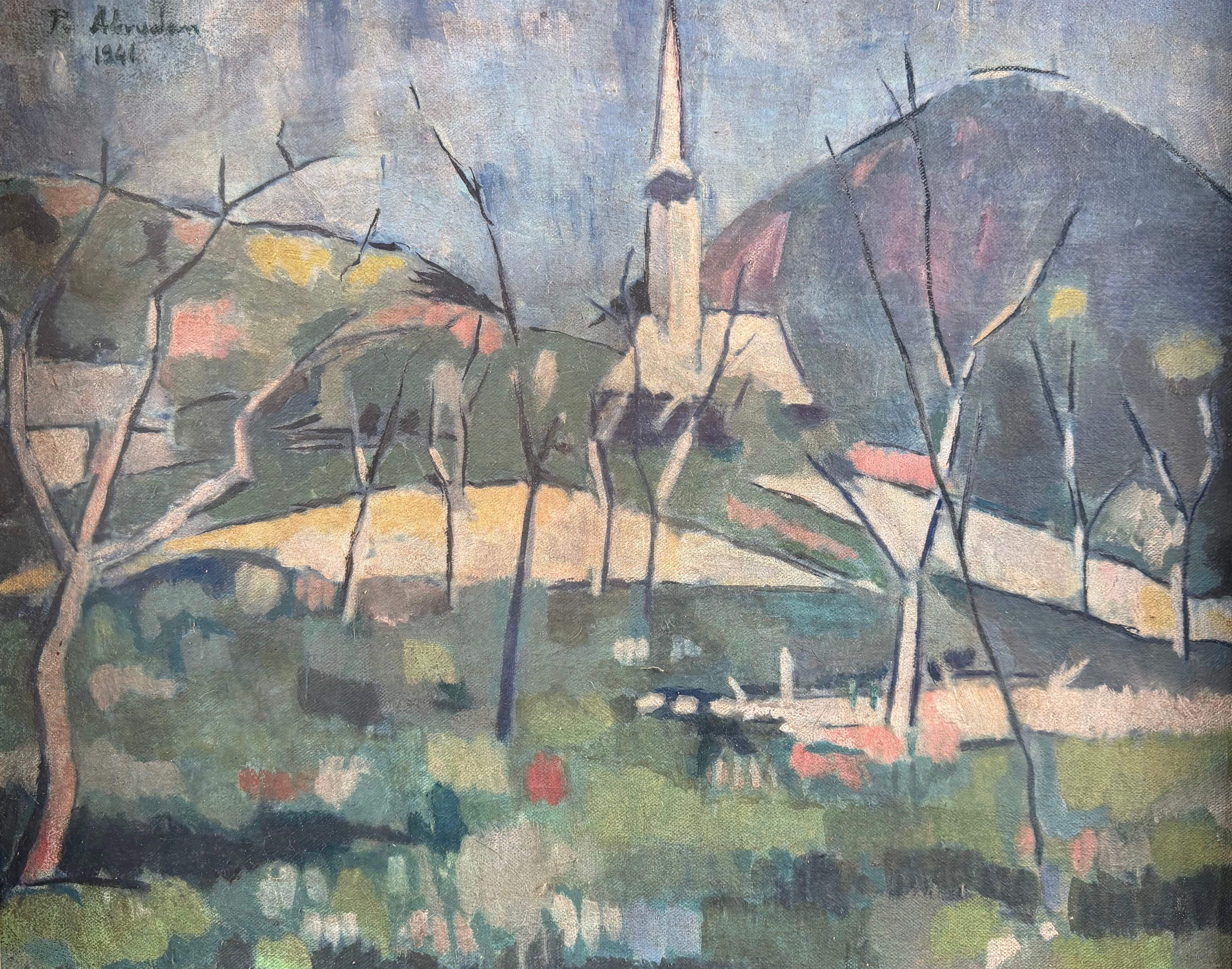 PETRE ABRUDAN (RUMÄNIEN, 1907-1979). Vårlandskap, olja på duk, signerad och daterad P Abrudan 1941.