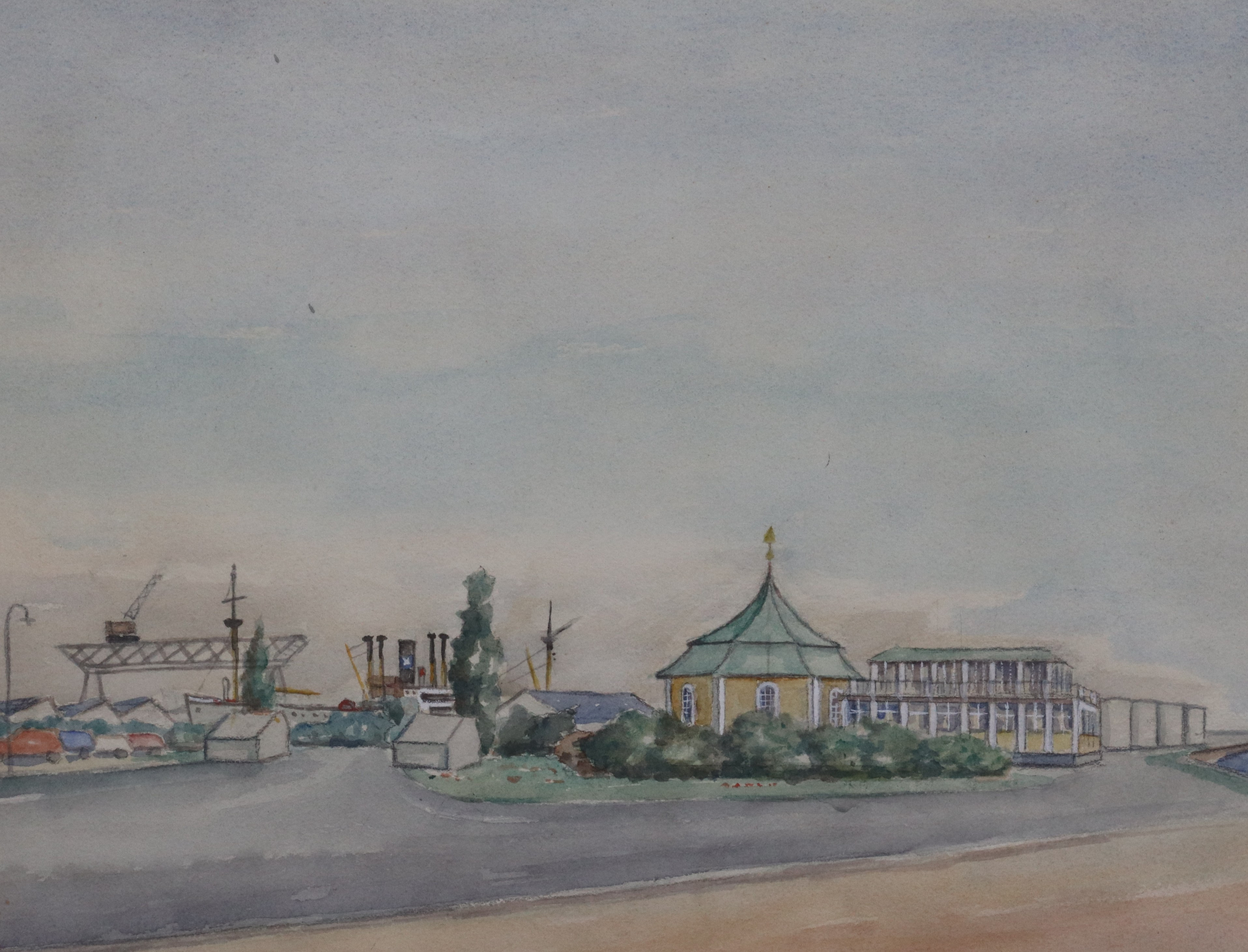 ERIK MATTSSON. Trelleborg, akvareller, 5 st.