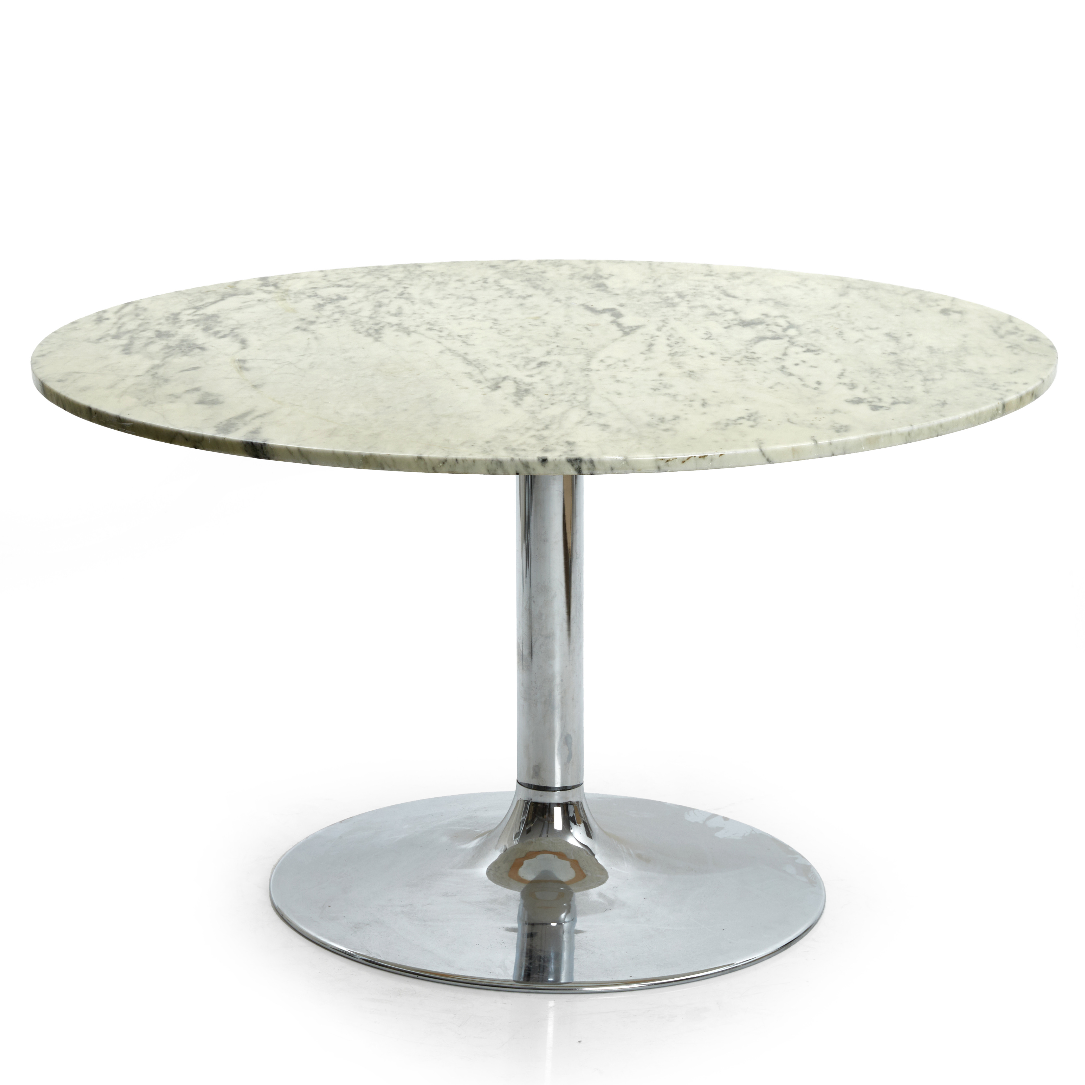 MATBORD, kromad pelarfot, marmorskiva, 1900-talets andra hälft.