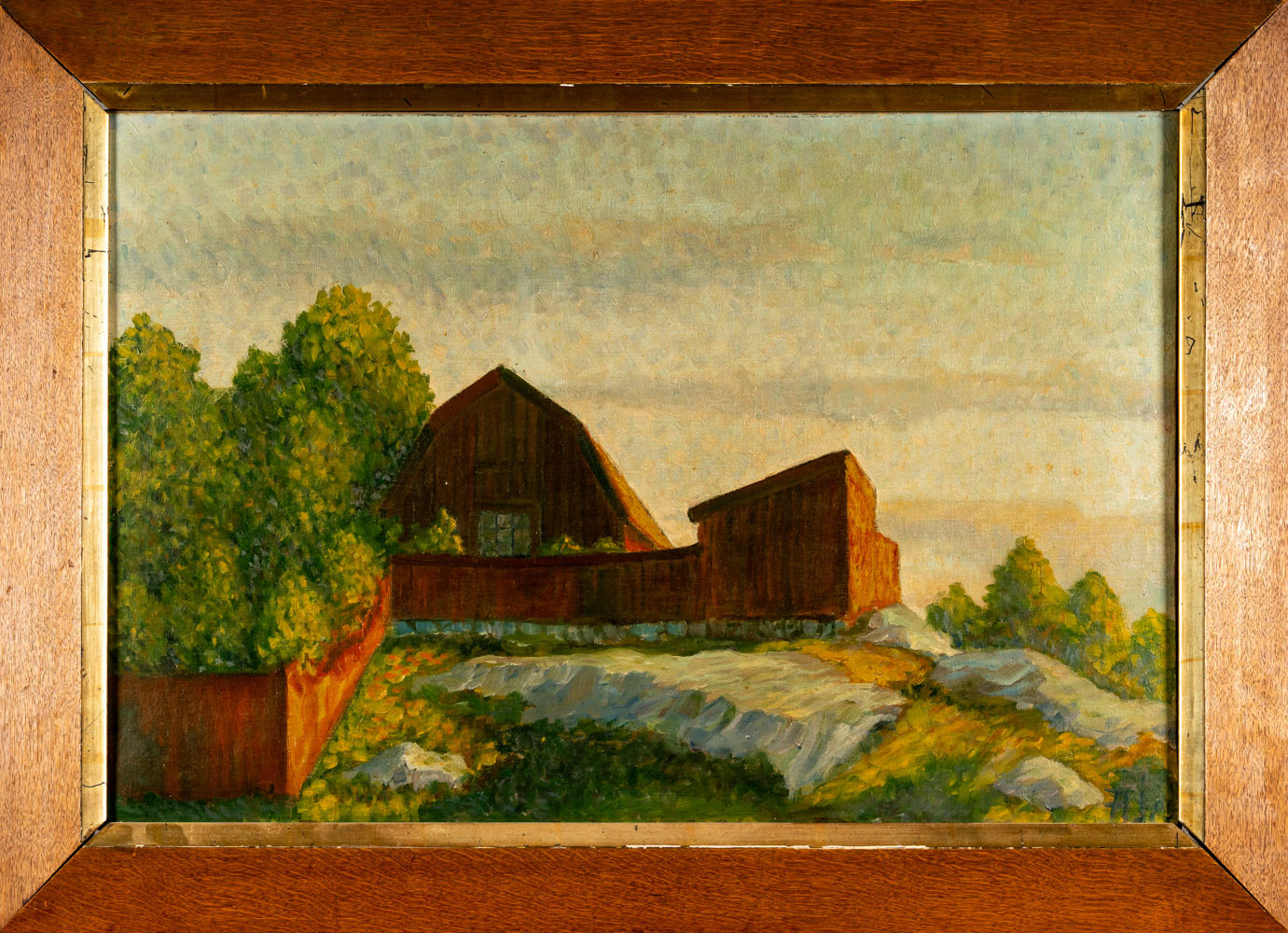 OIDENTIFIERAD KONSTNÄR. Olja på duk, Monogramsignerad: AJ, 1900-tal.