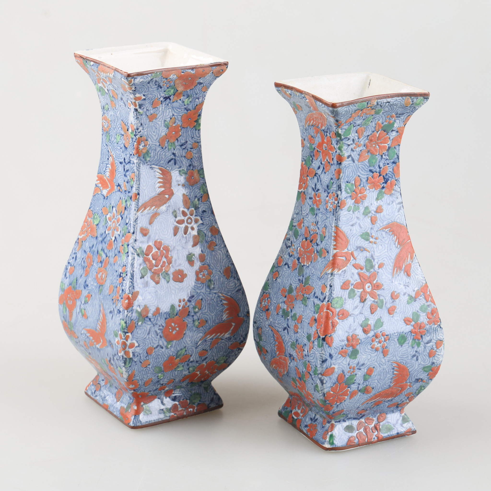 VASER, 2 stycken, porslin, Kang-He L & co, 1900-tal.