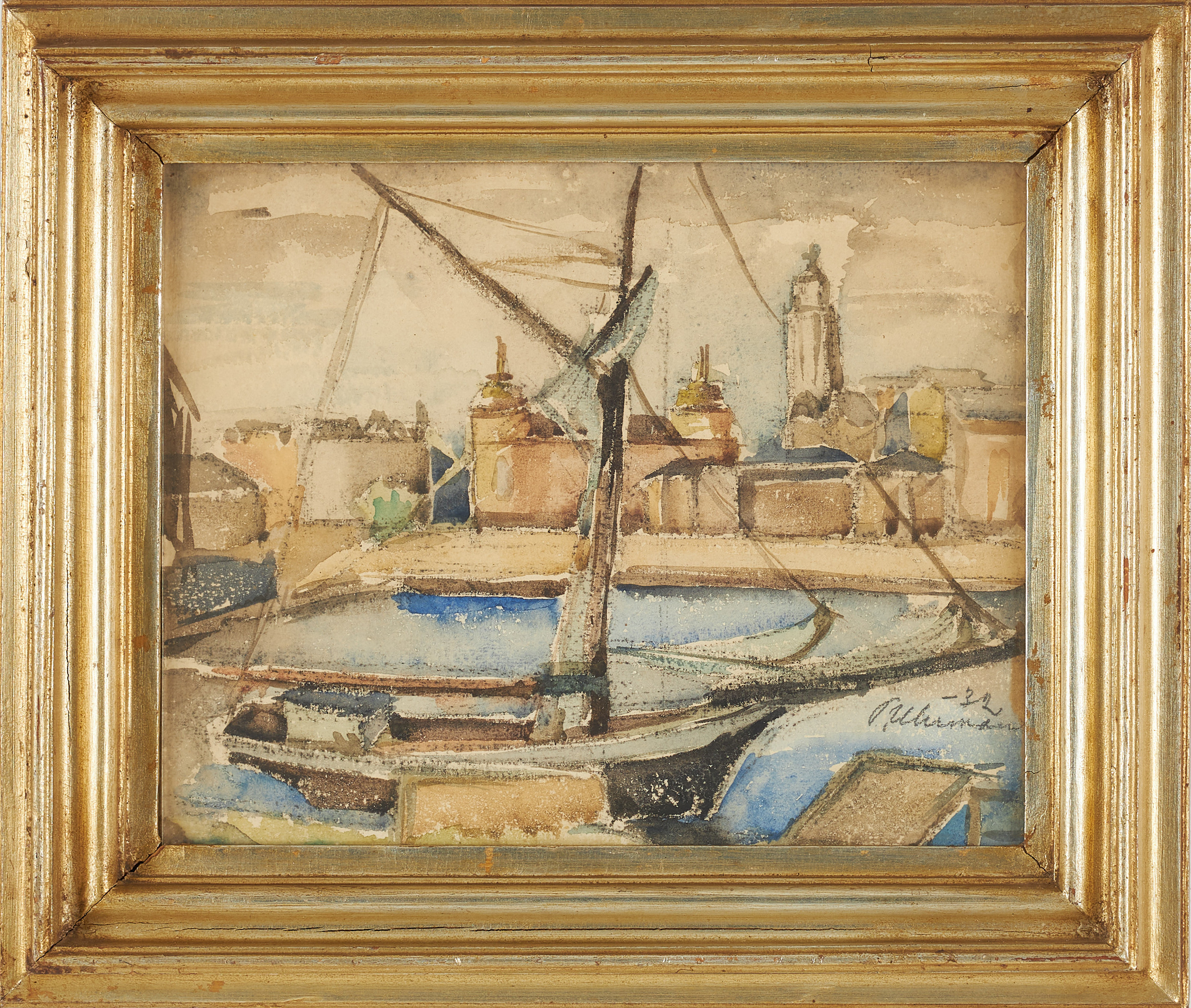 TOPI UHRMAN. Stadsmotiv, akvarell, signerad och daterad 1931.