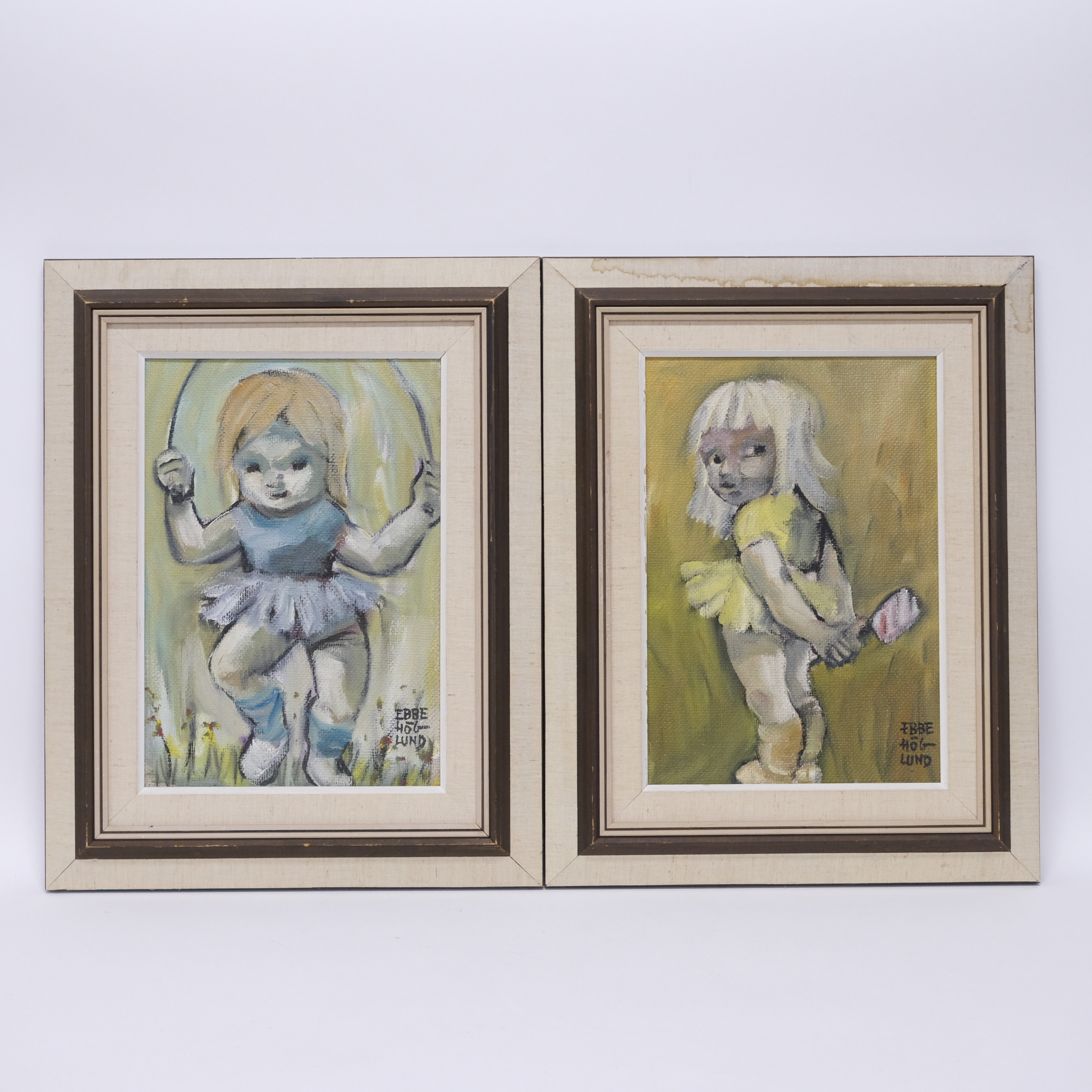 EBBE HÖGLUND. OLJA PÅ DUK, TVÅ STYCKEN.