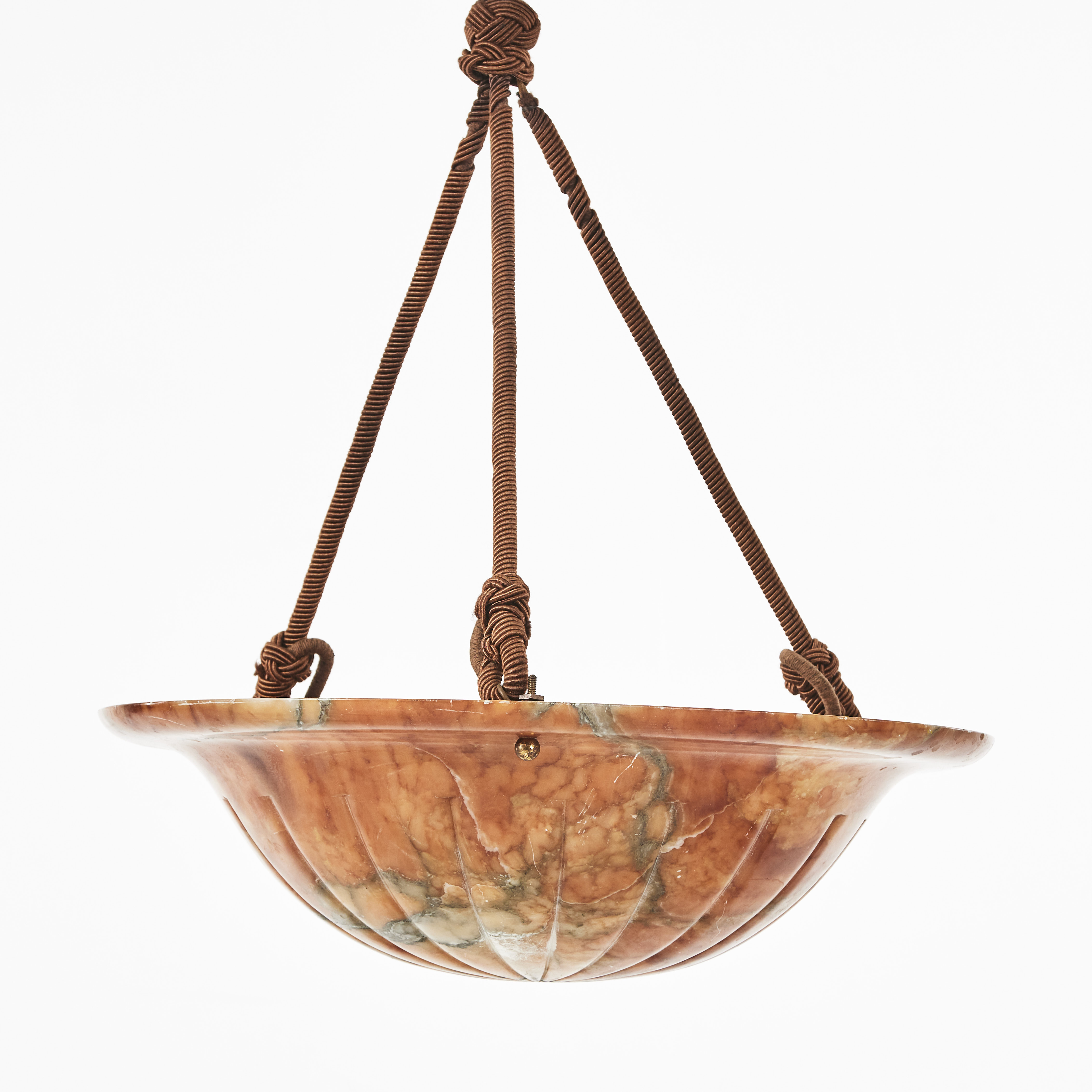 TAKAMPEL, 1900-talets första hälft, alabaster, för 3 ljuspunkter.