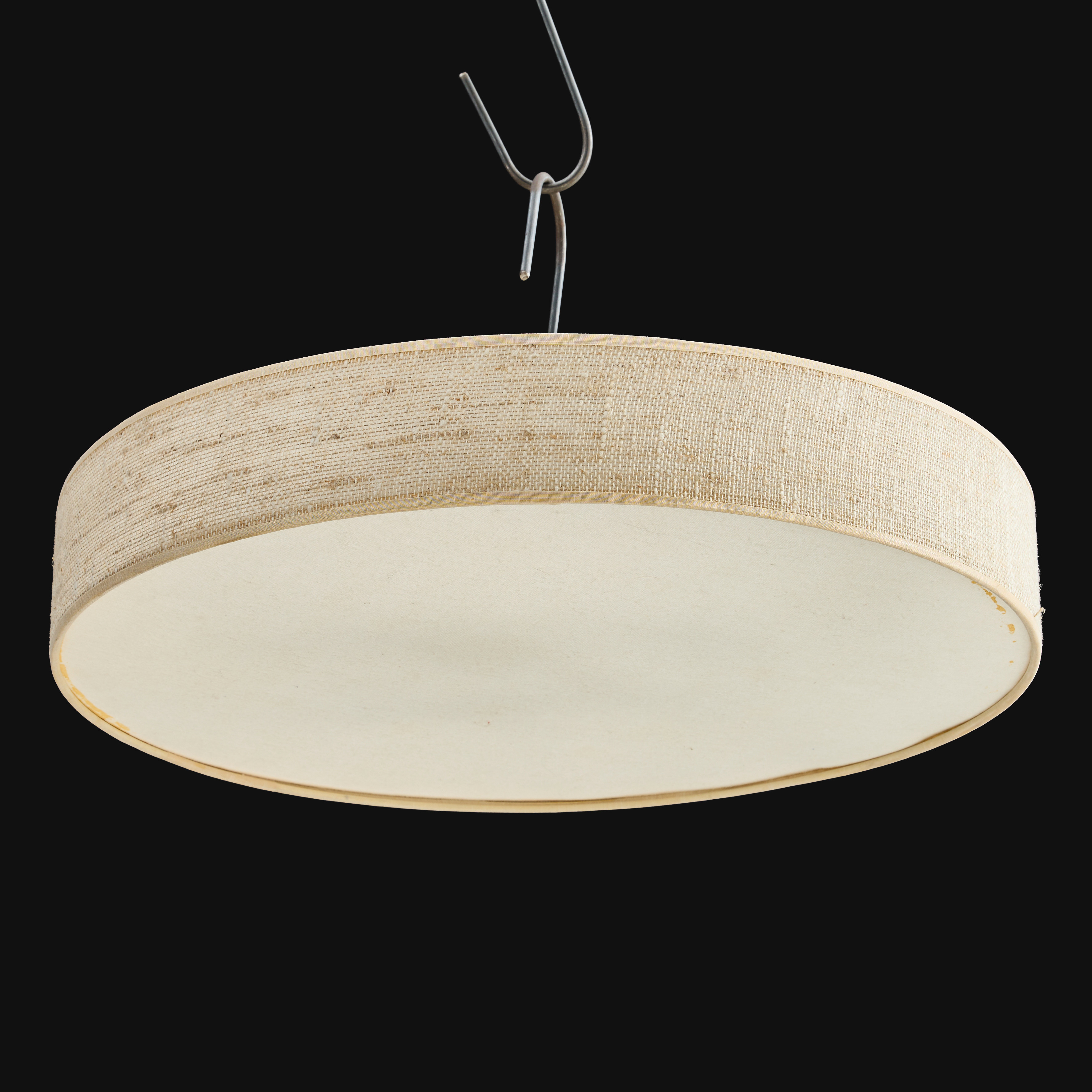 TAKLAMPA. plafond, 4 ljuspunkter, textil. 1900-talets mitt.