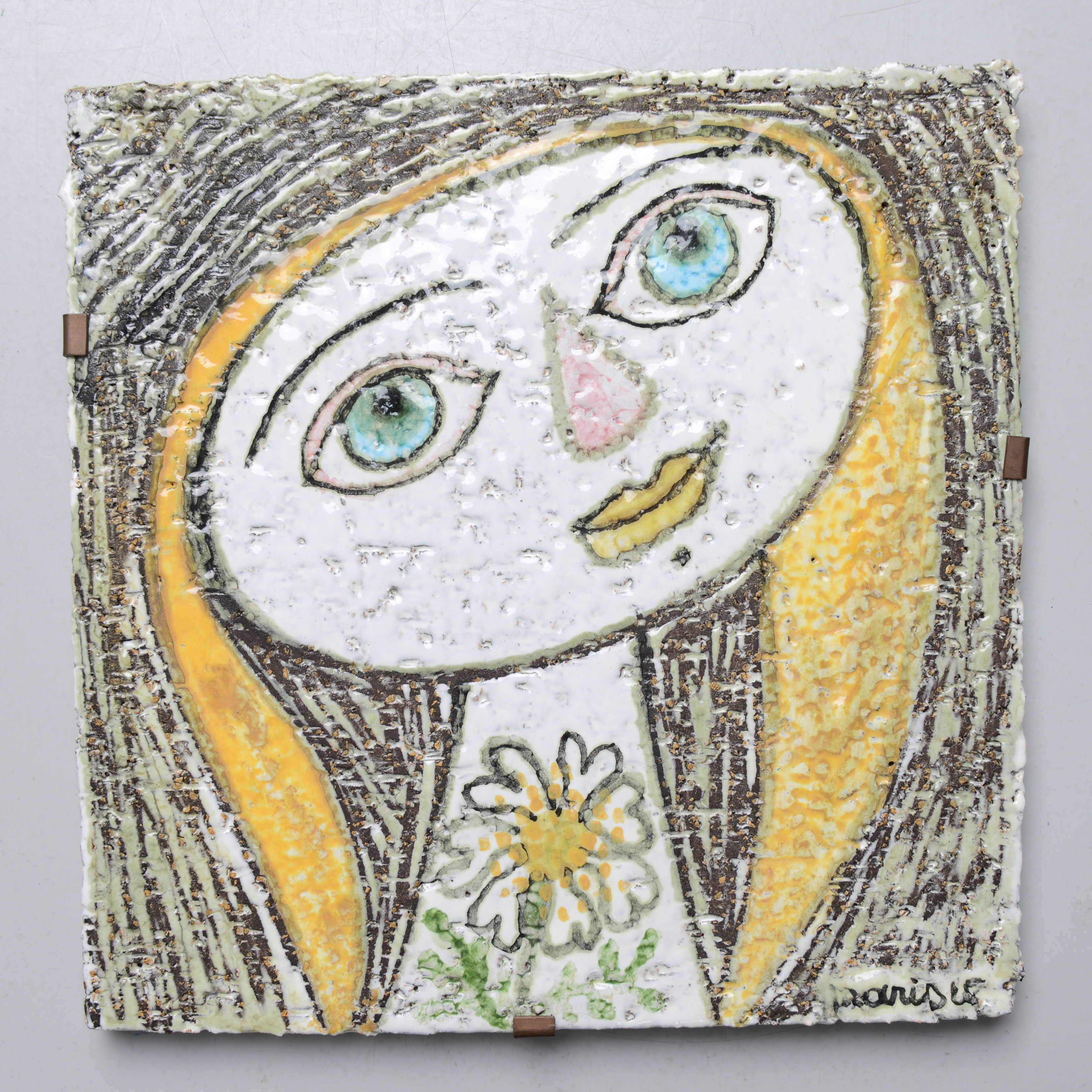 MARI SIMMULSON. Väggplakett, unikat, Upsala-Ekeby, 1950-tal.