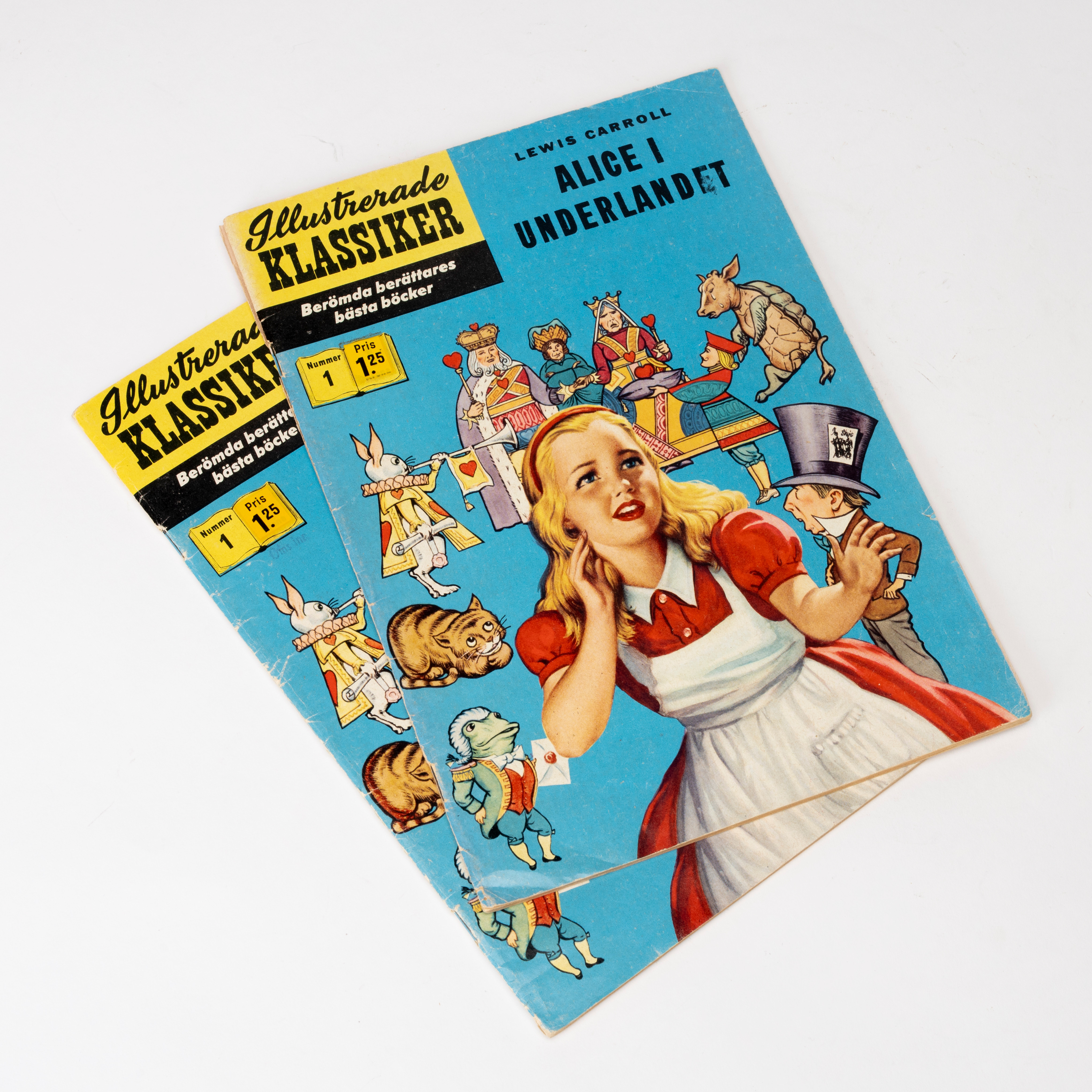 ILLUSTRERADE KLASSIKER, 2 st serietidningar Nr 1, "Alice i Underlandet".