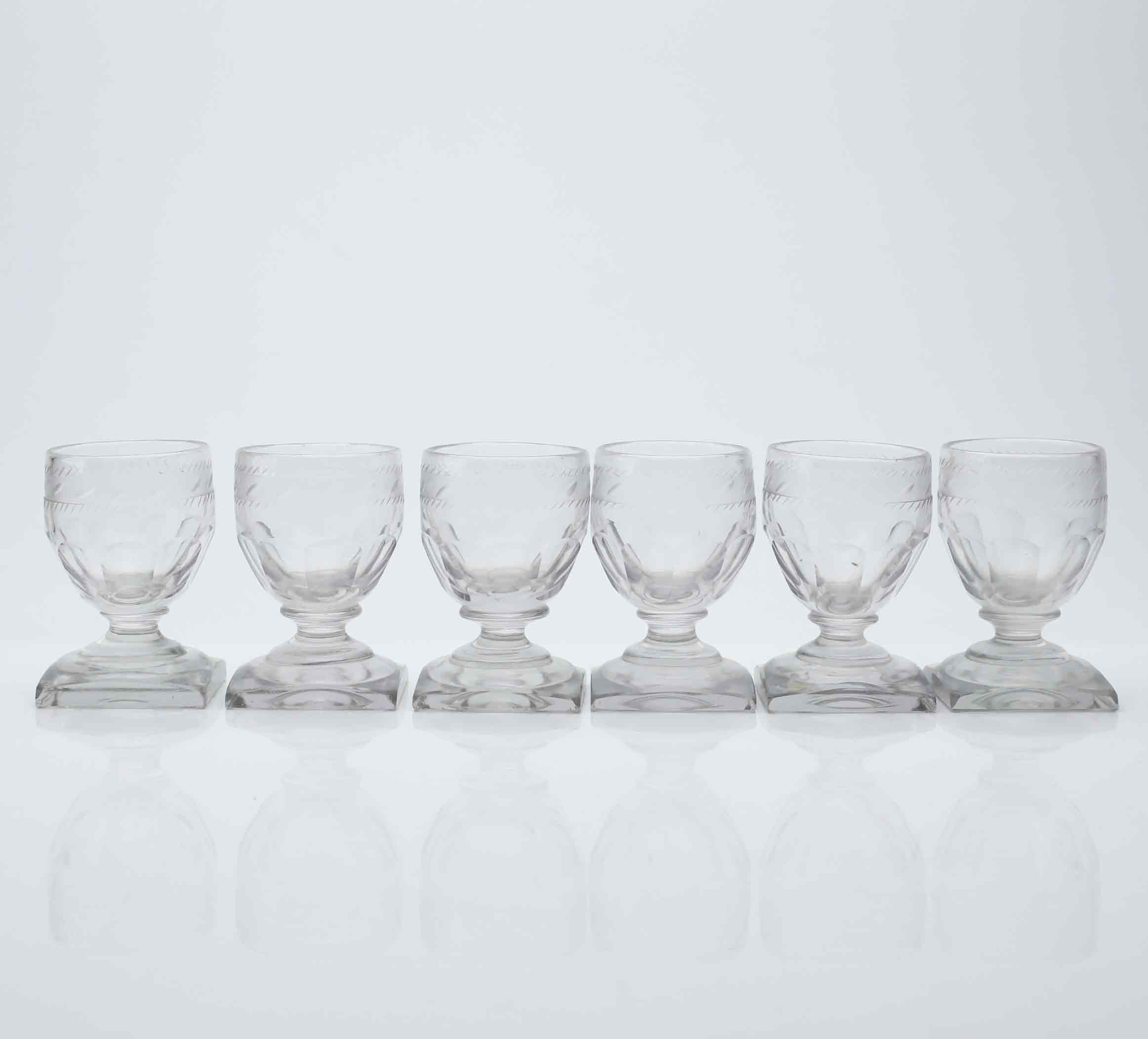 STARKVINSGLAS, 6 st, empire, 1800-tal.