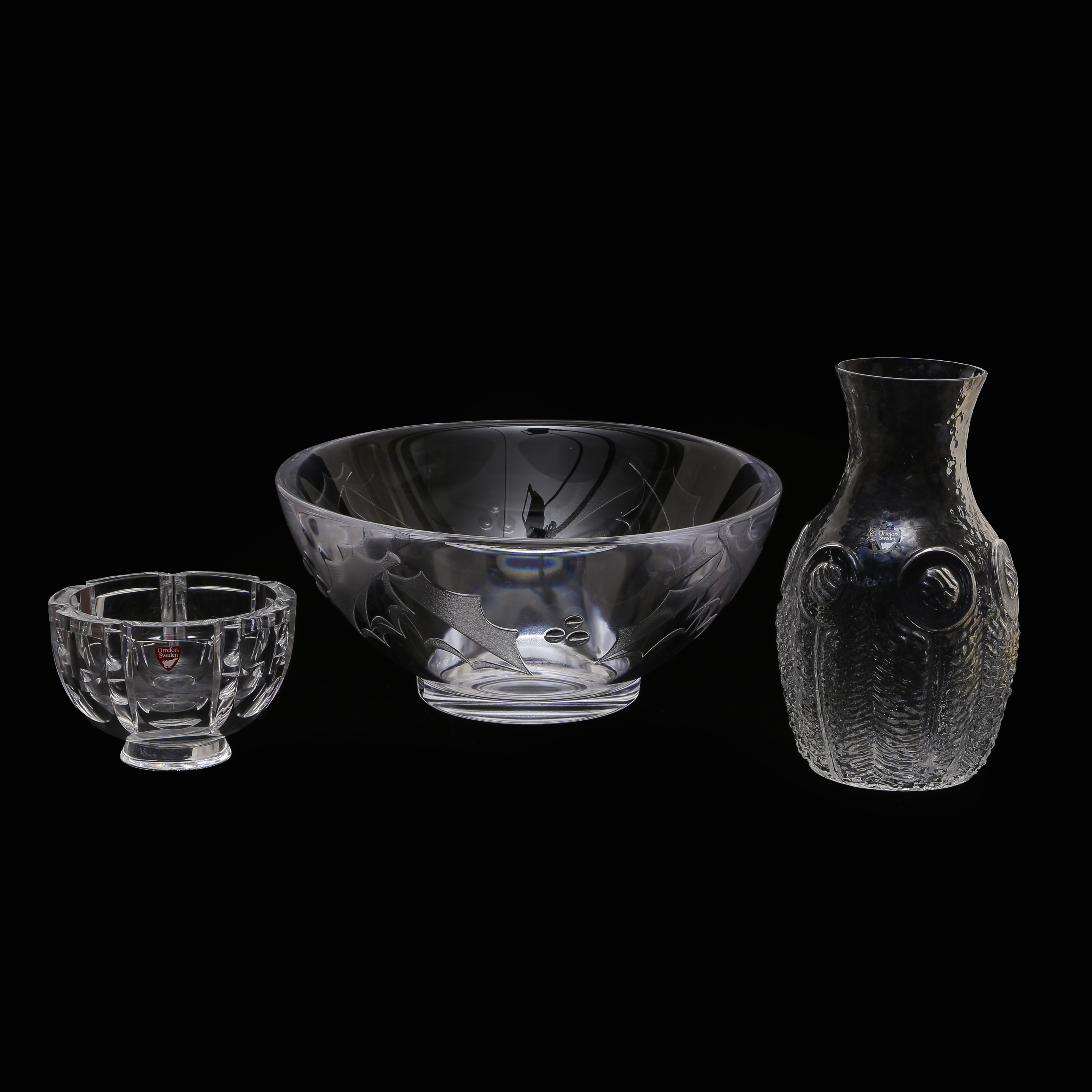 SIMON GATE / ERIKA LAGERBIELKE / LARS HELLSTEN. KARAFF SAMT SKÅLAR, ORREFORS.