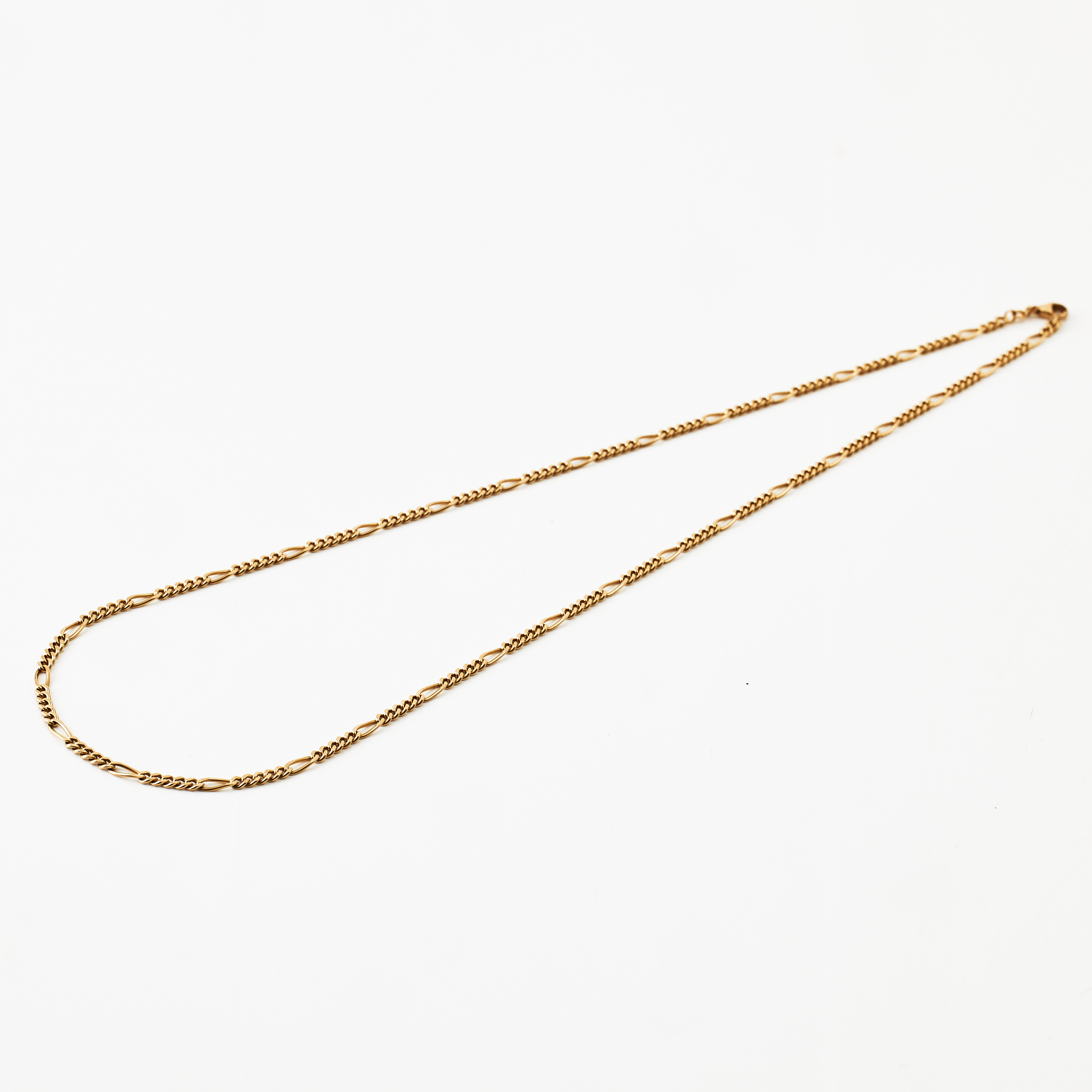 HALSKEDJA, 18 k guld, Figarolänk, karbinhake, svensk kontrollstämpel.