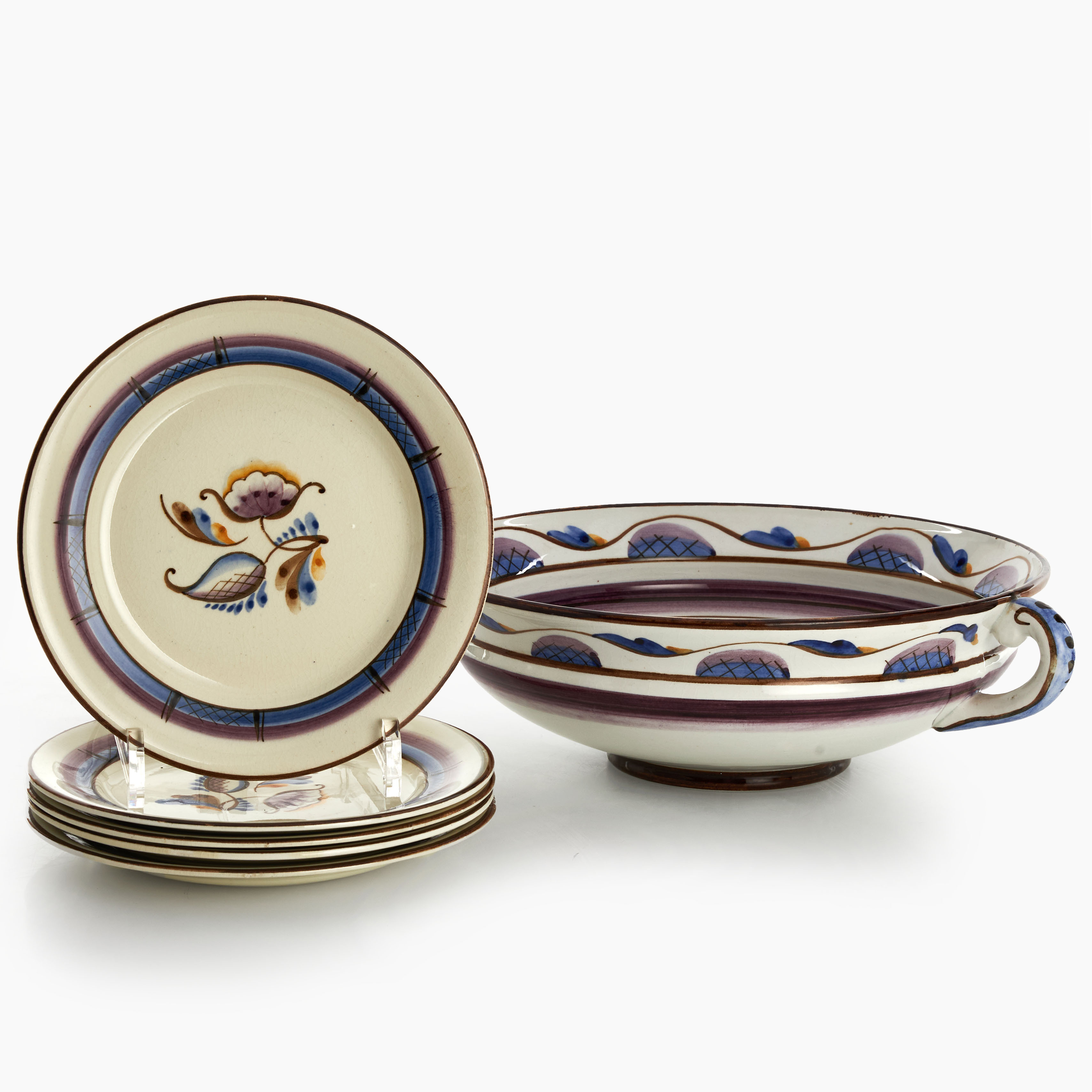 ILSE CLAESSON, skål, assietter 5 st, Rörstrand, flintgods.