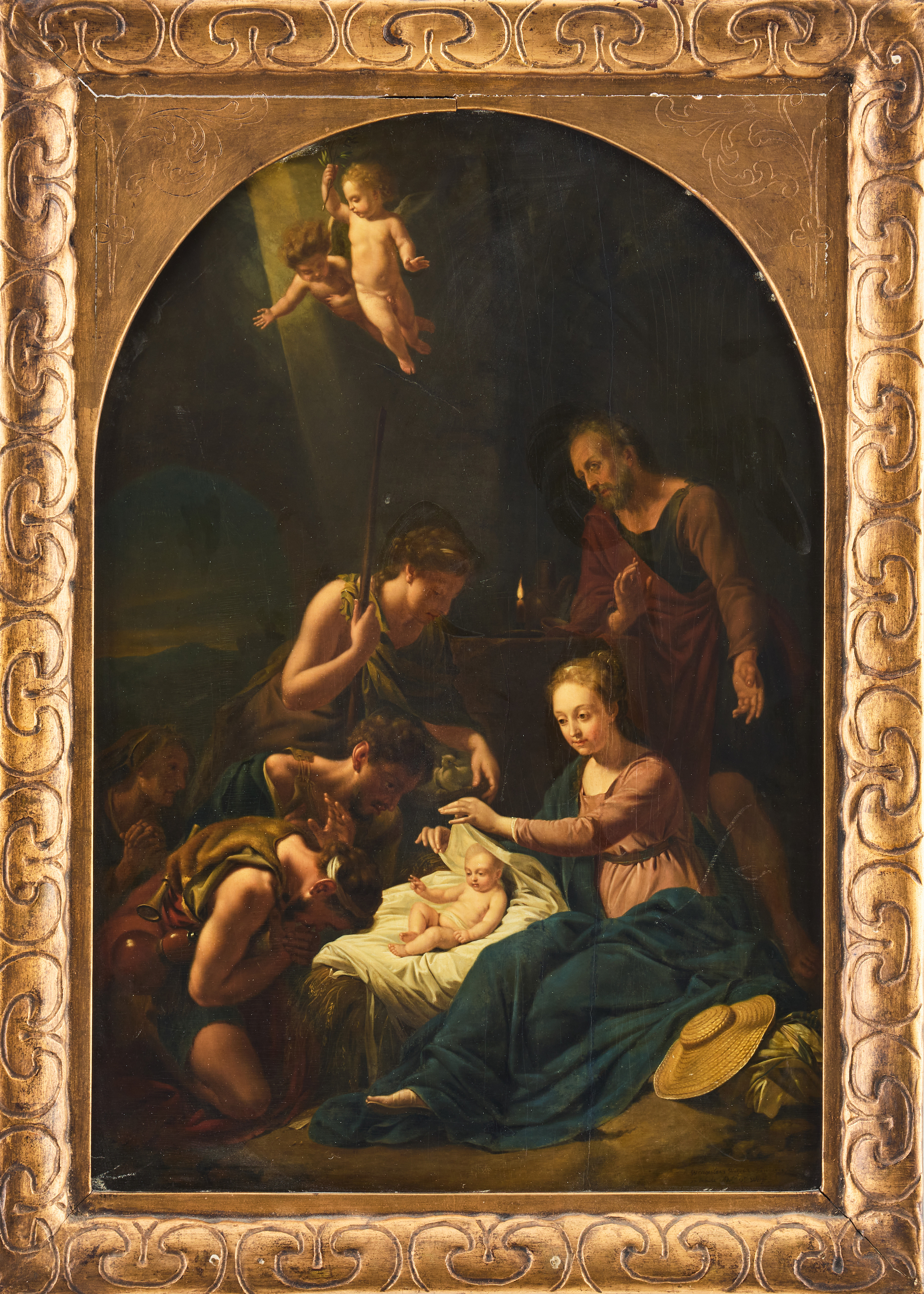 GERMAN SCHOOL, 18TH CENTURY. After Adriaen van der Werff. The adoration of the shepherds.