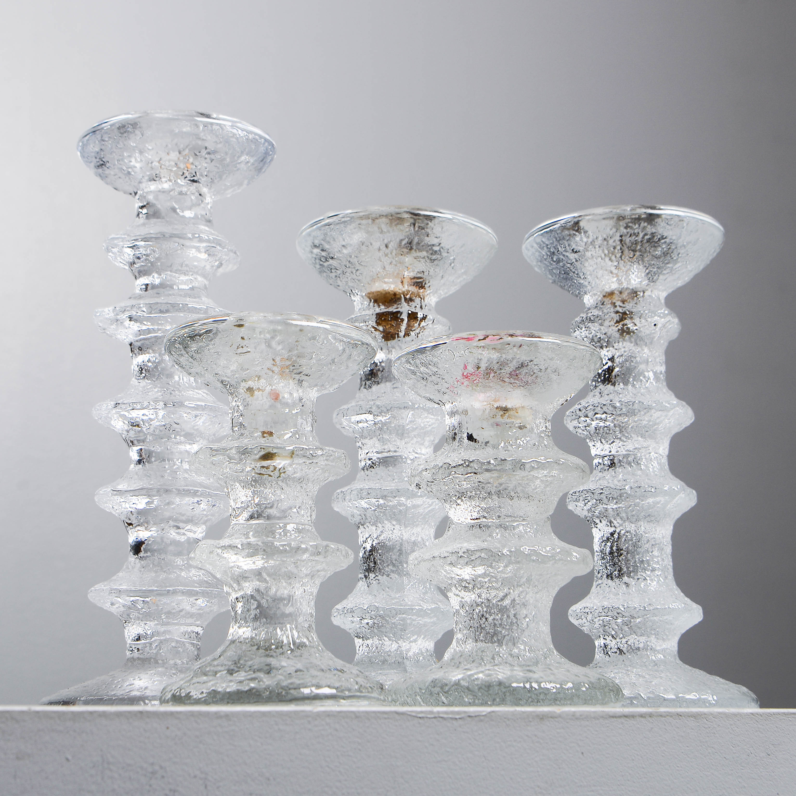 TIMO SARPANEVA. Ljusstakar, 5 st, "Festivo", Iittala.