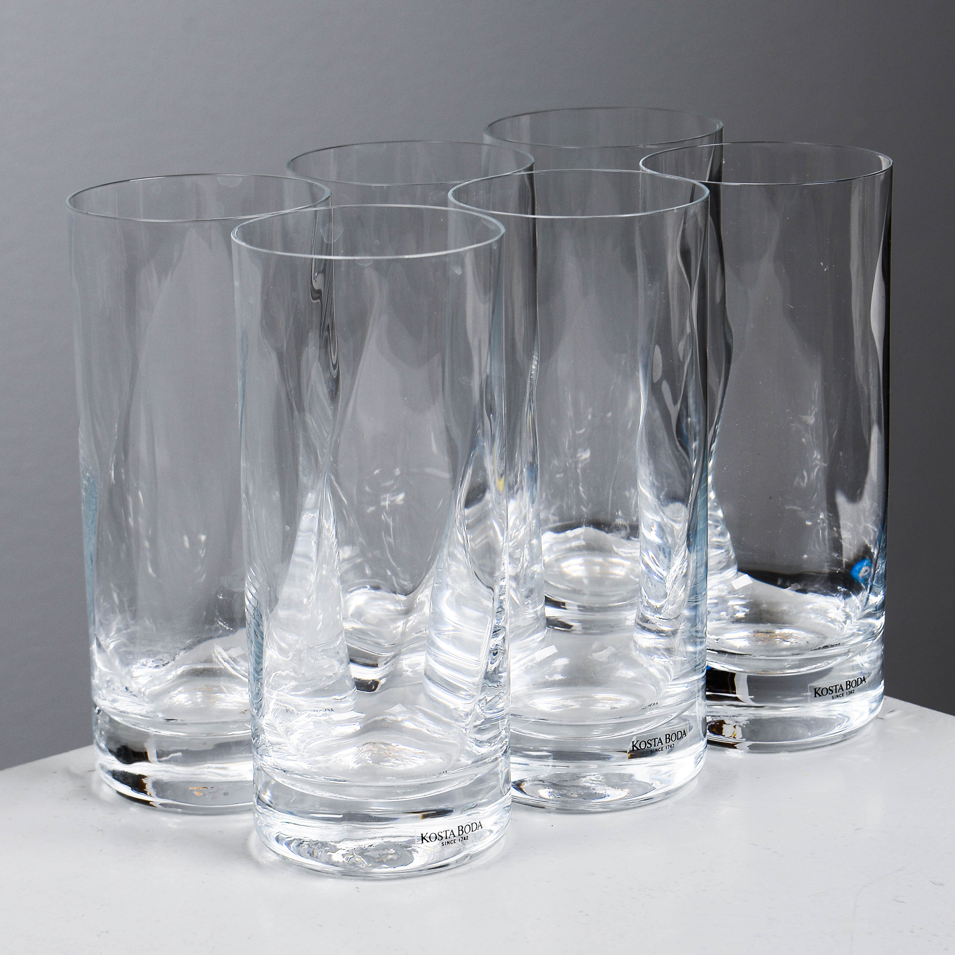 BERTIL VALLIEN. Highballglas, 6 st, "Chateau", Kosta Boda.