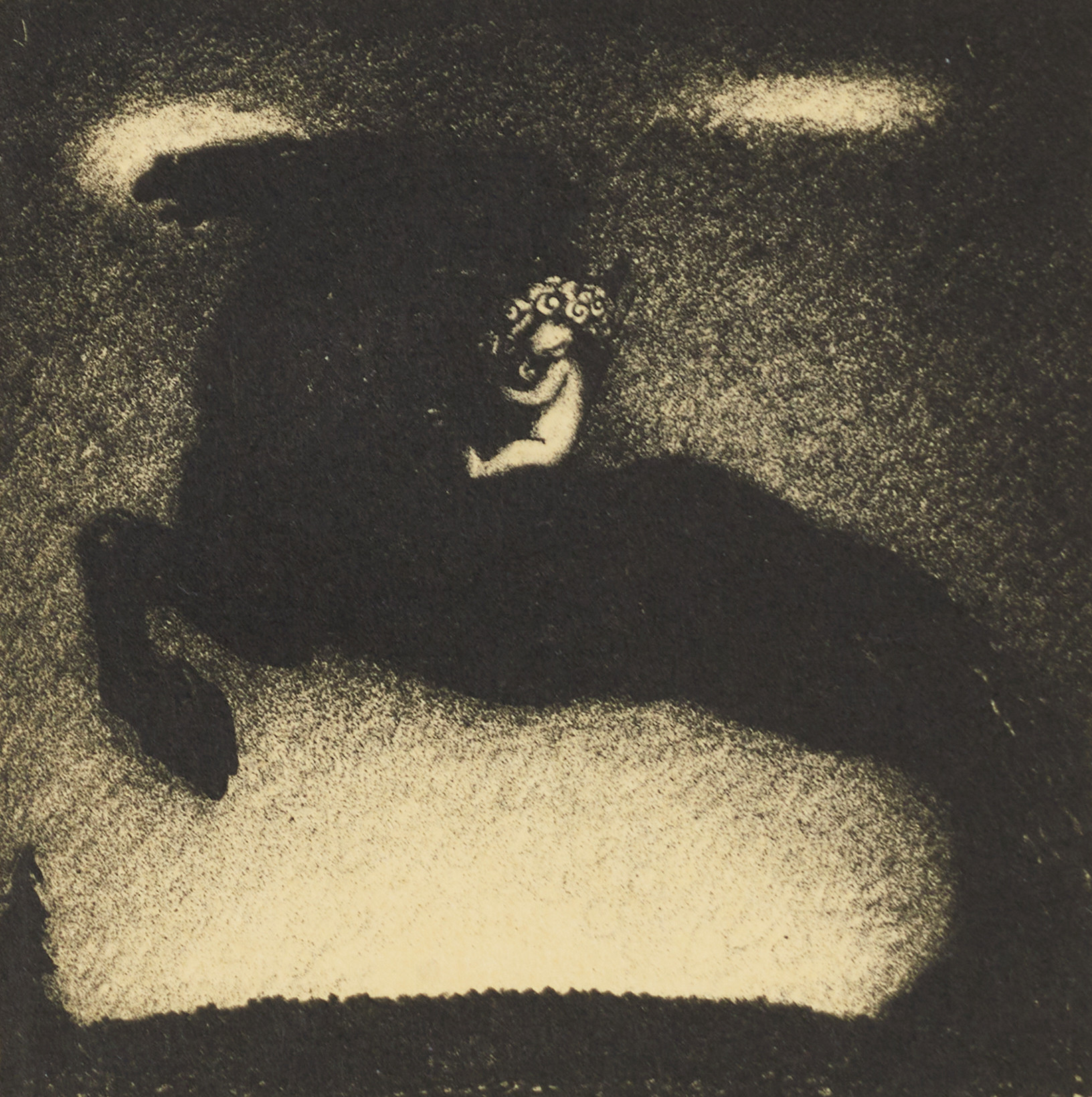 JOHN BAUER (Sverige, 1882-1918). ”Trollhästen”, originallitografi, No. 7 ur sviten "Troll", 1915, Ernst Bauers förlag, Göteborg.