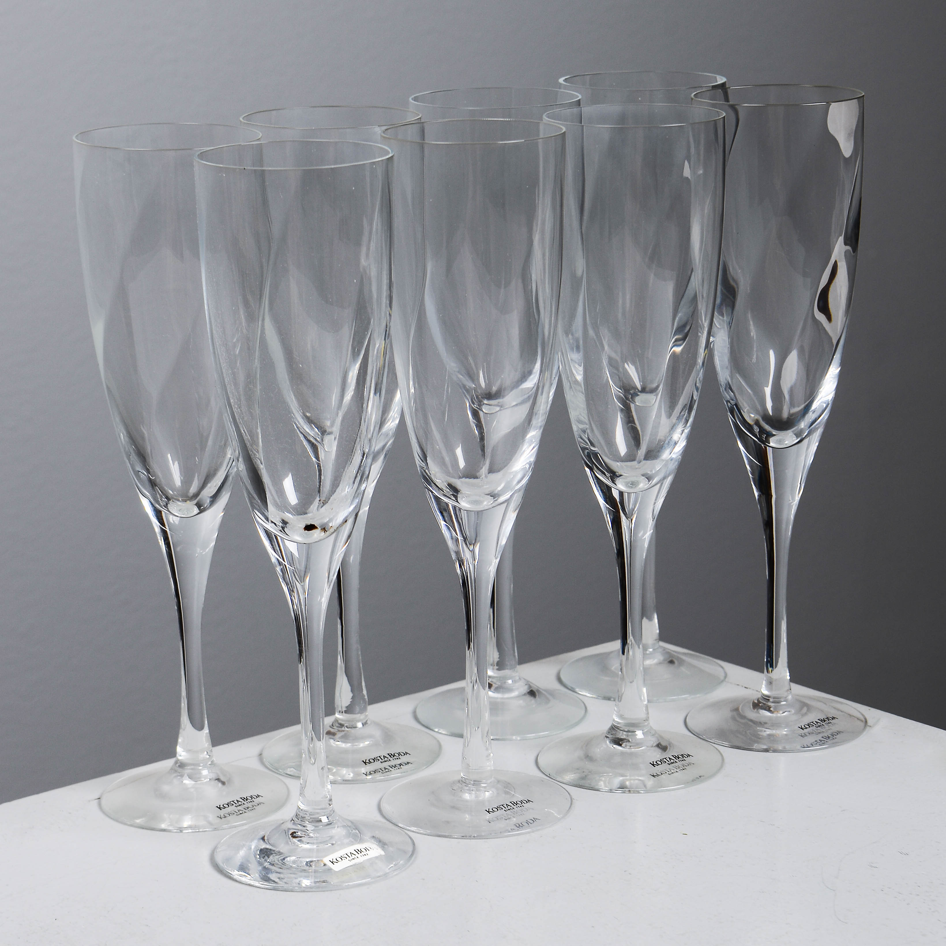 BERTIL VALLIEN. Champagneglas, 8 st, "Chateau", Kosta Boda.
