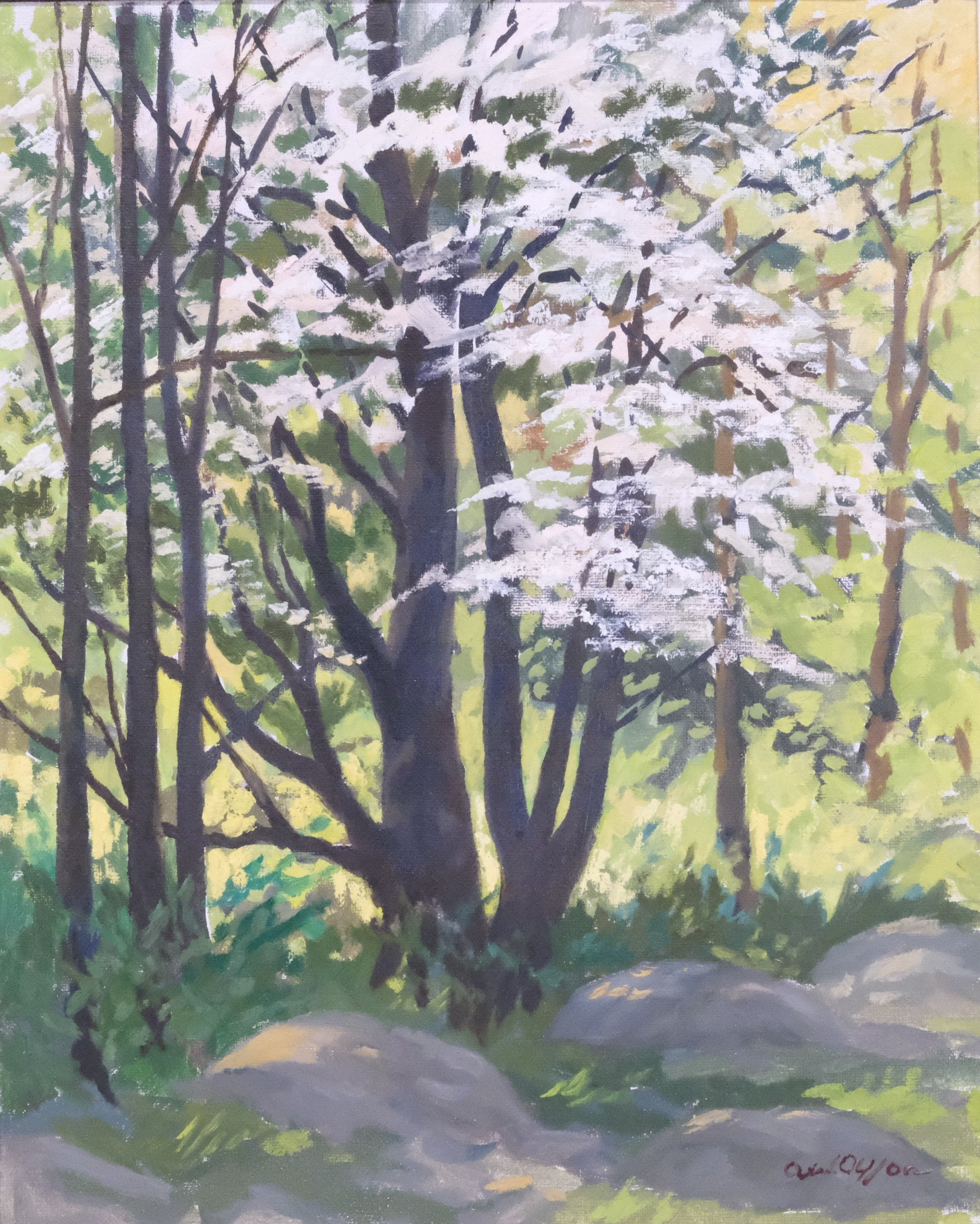 AXEL OLSSON. SKOGSPARTI, OLJA PÅ DUK.