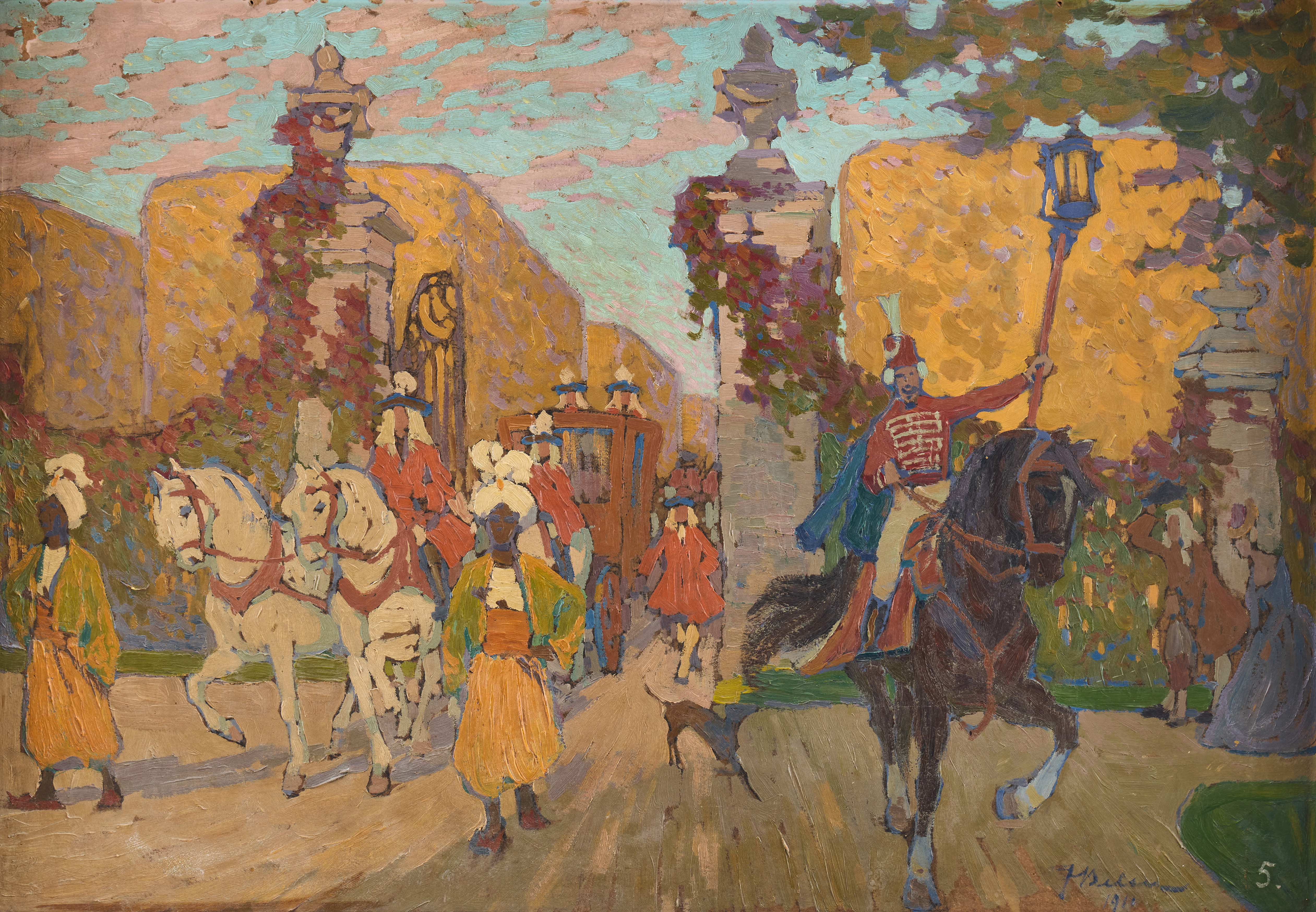 OIDENTIFIERAD KONSTNÄR. En procession.