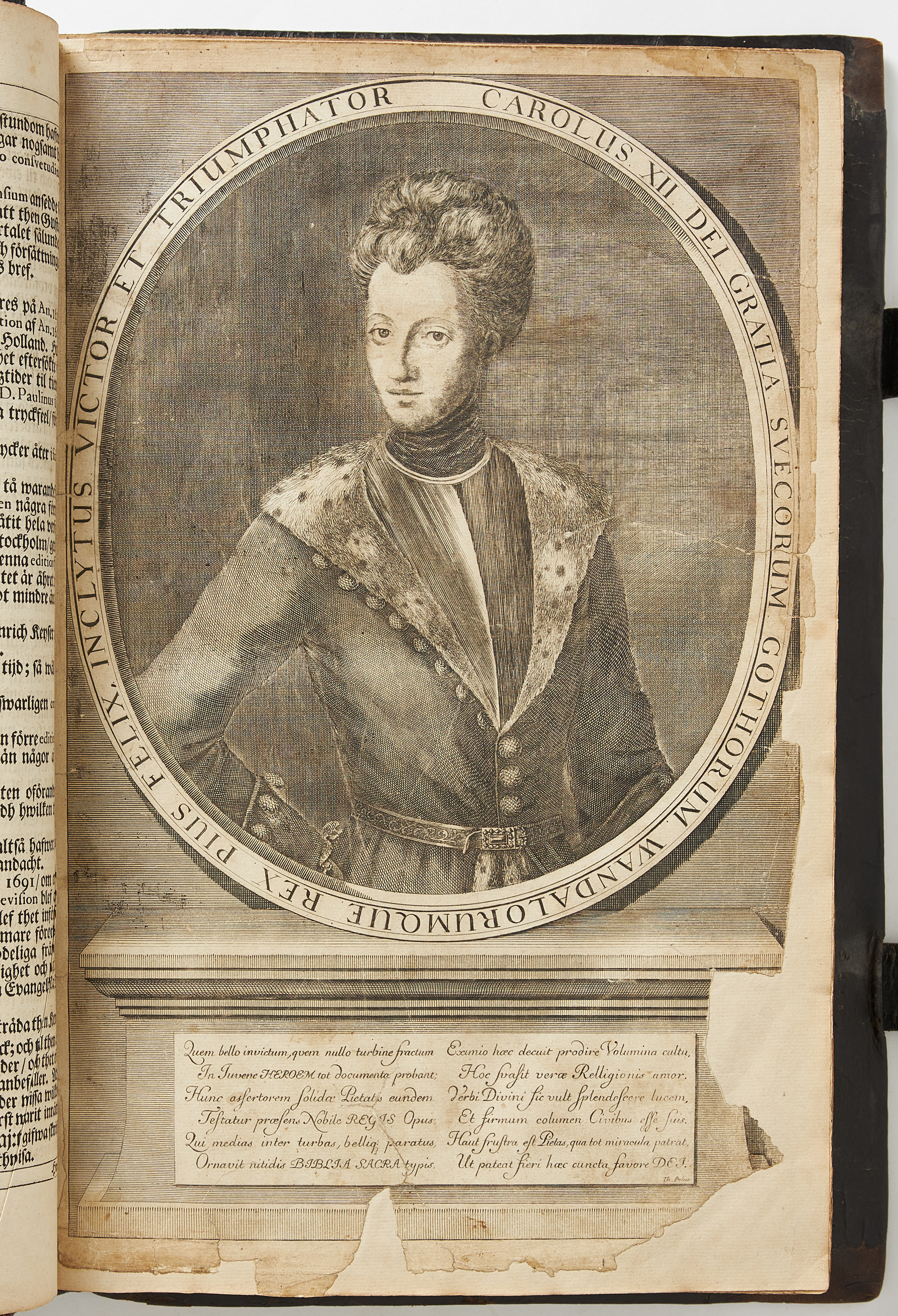 KARL XII:S BIBEL I SAMTIDA BAND, 1703.