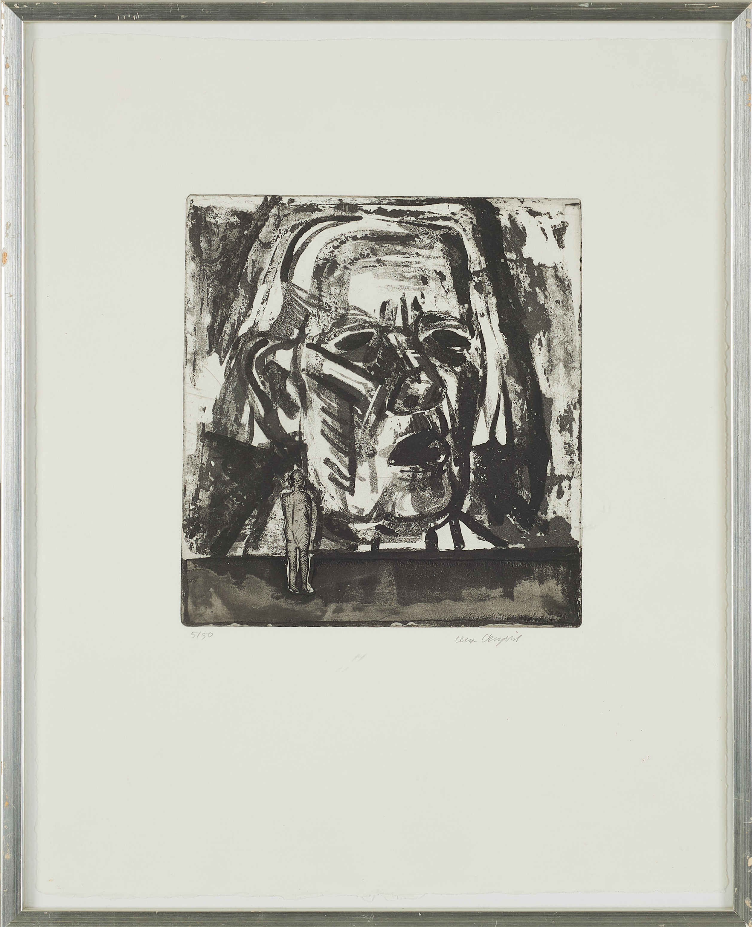 LENA CRONQVIST. "Ansikte", etsning, signerad samt numrerad 5/50.