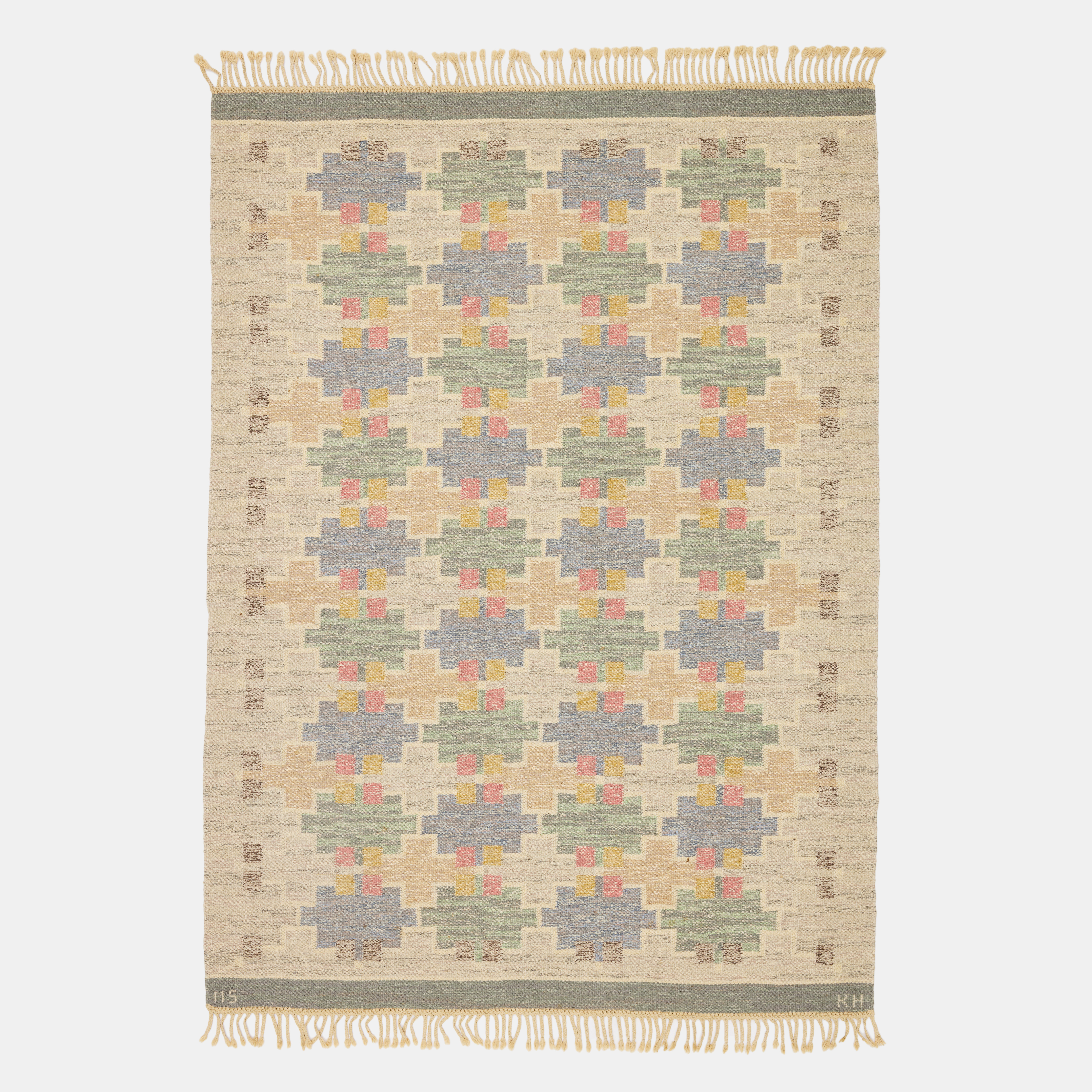 MAJ SVANSTRÖM. "Maj", matta, Klockargårdens Hemslöjd, rölakan, 240 x 170 cm.