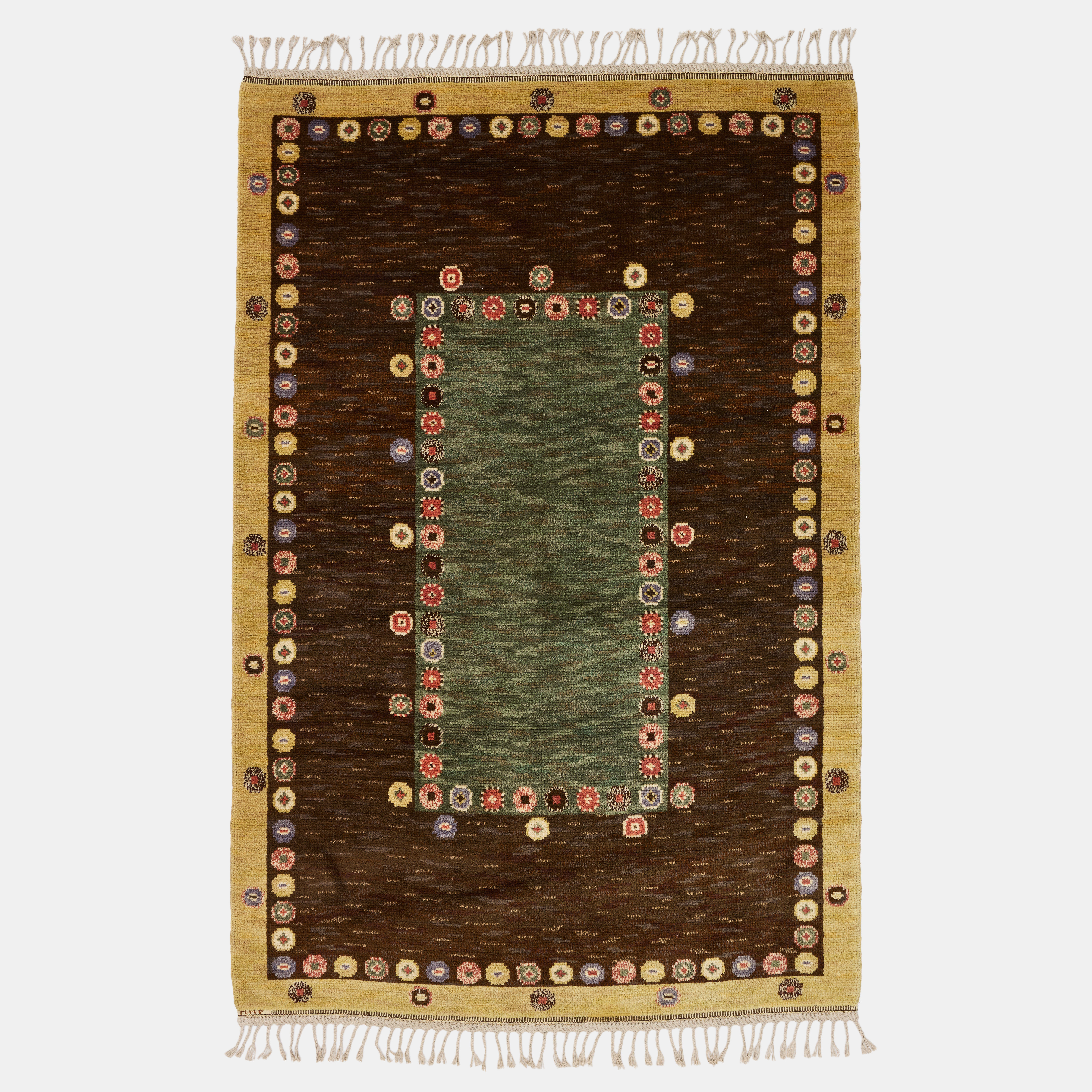 MÄRTA MÅÅS-FJETTERSTRÖM. "Tusenskönan" ("Bellis"), matta, formgiven 1933, 1930-tal, flossa, 274 x 176 cm.