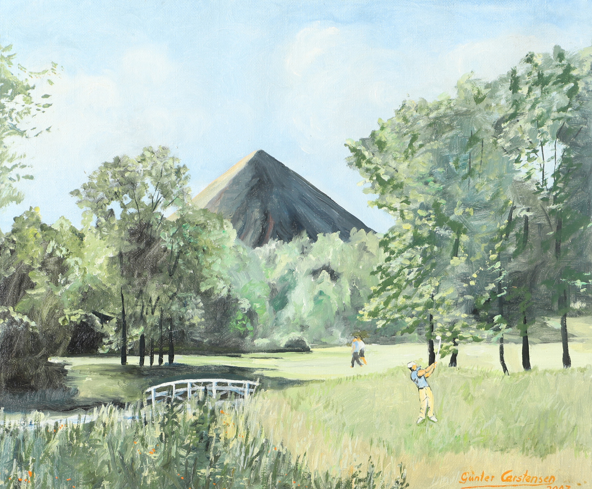 GÜNTER CARSTENSEN. Golfare, olja på duk, signerad 2003.