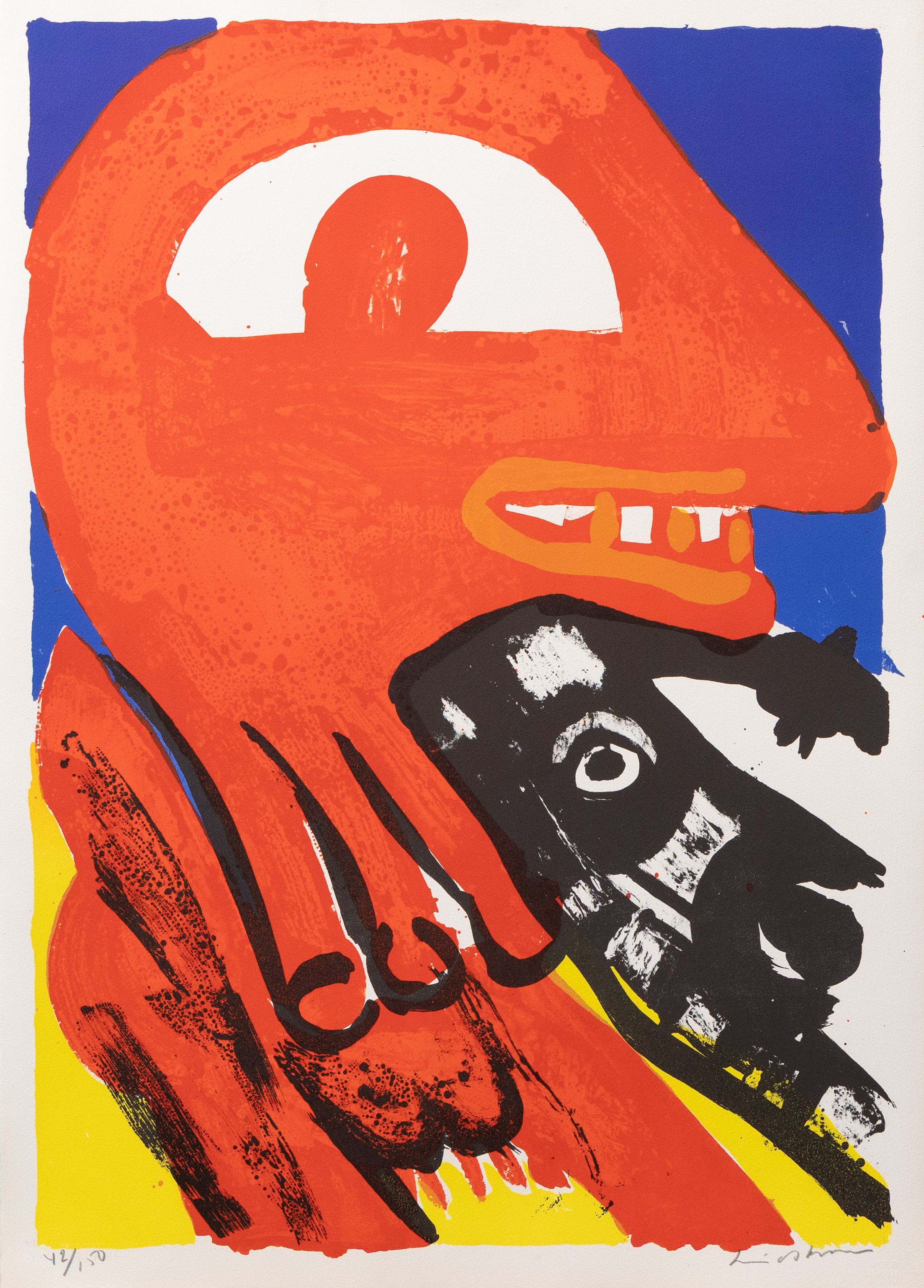 BENGT LINDSTRÖM. "Det goda ögat" litografi nr 42/150, signerad.