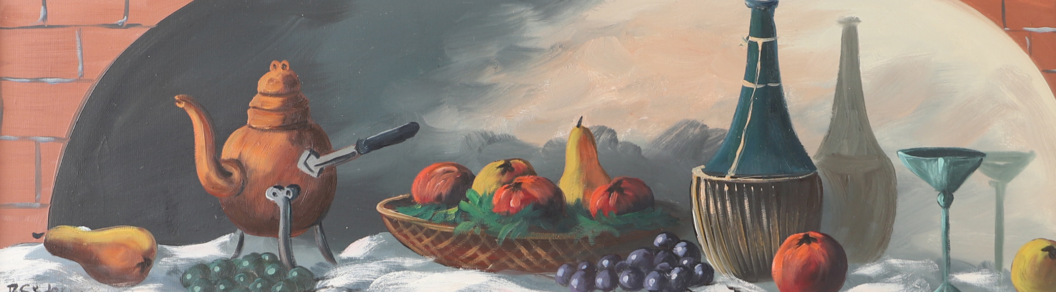 OIDENTIFIERAD KONSTNÄR. Stilleben, olja på duk, signerad R. Söder.