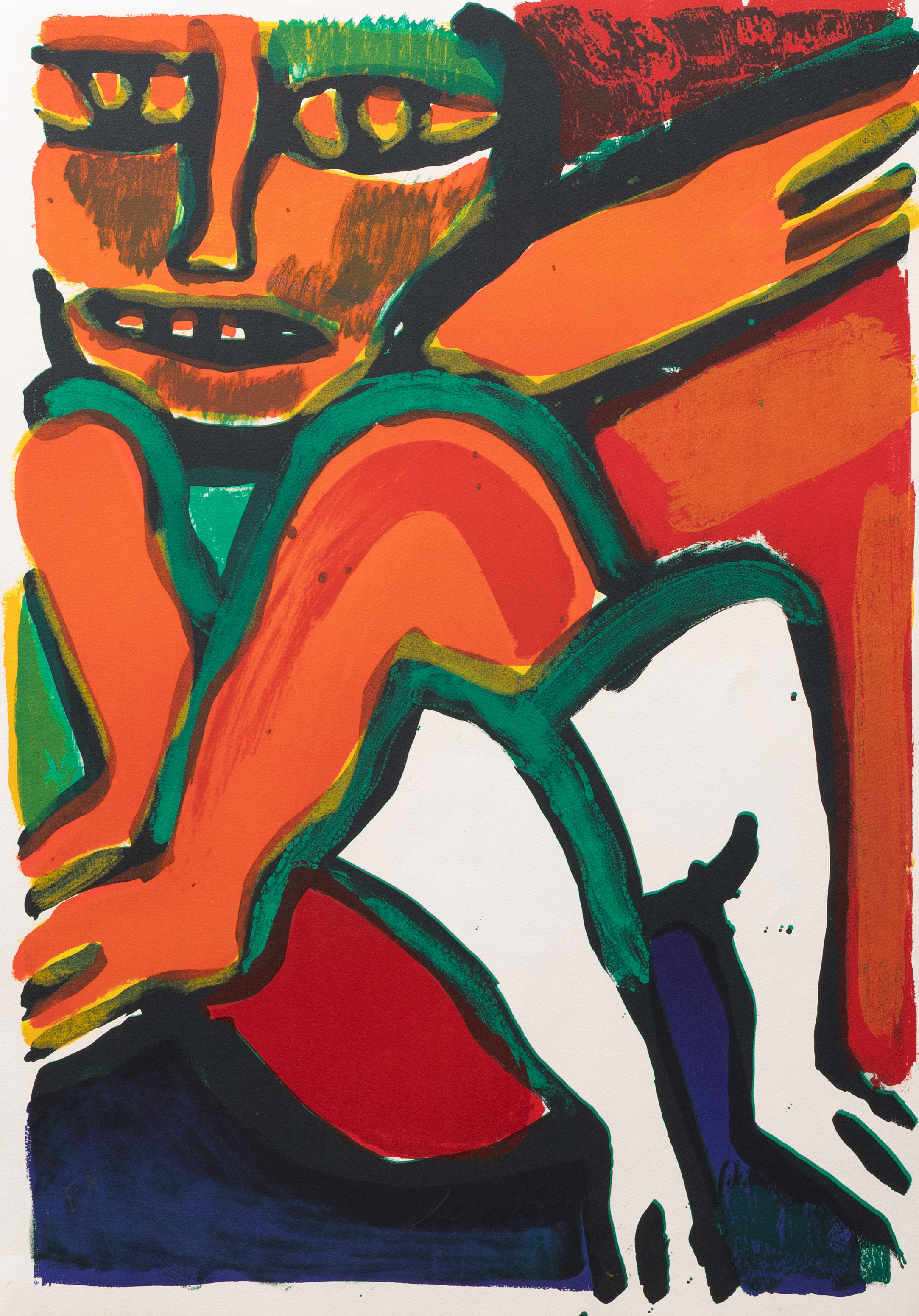 BENGT LINDSTRÖM. "Cirkusakrobaten", litografi nr EA, signerad.