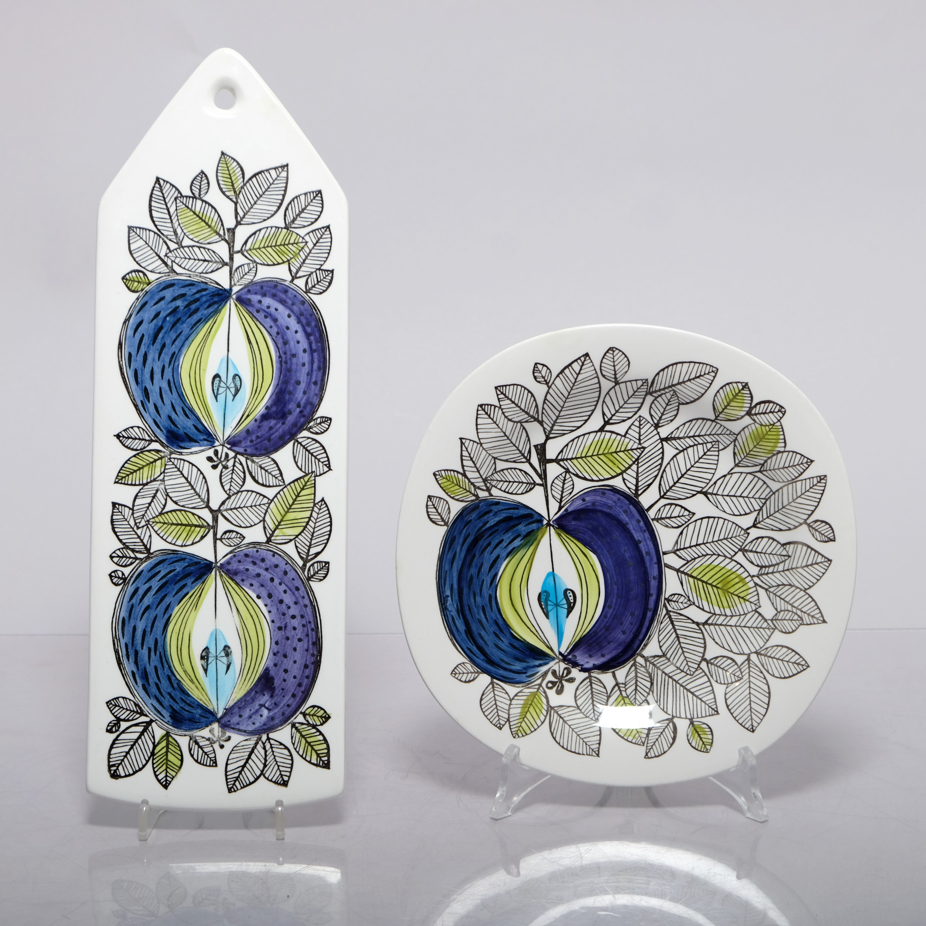 RÖRSTRAND, "Eden" Väggplakett, Tallrik, 2delar.