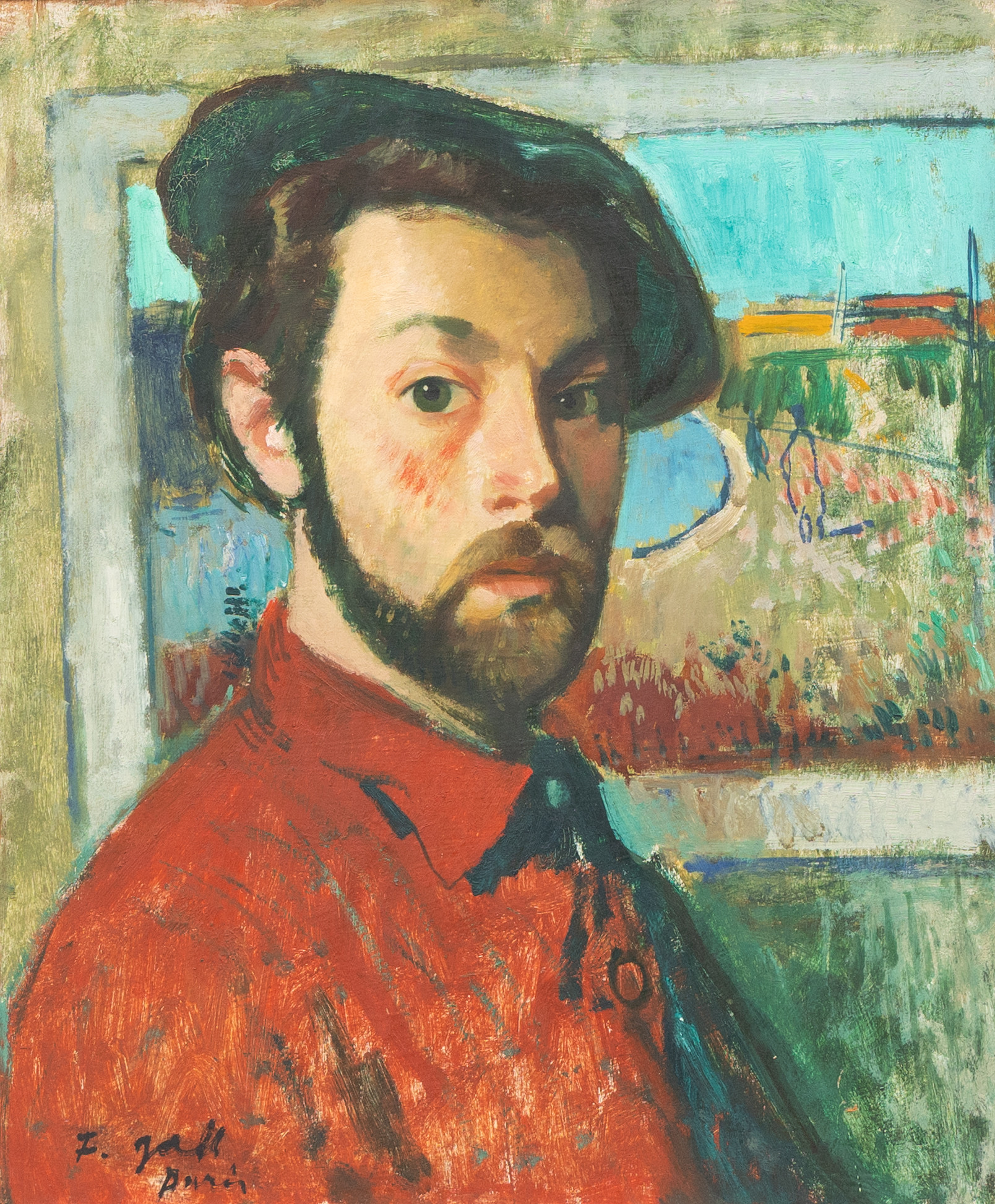 FRANÇOIS GALL (UNGERN/FRANKRIKE, 1912-1987). Självporträtt, olja på pannå, signerad och daterad 1946.
