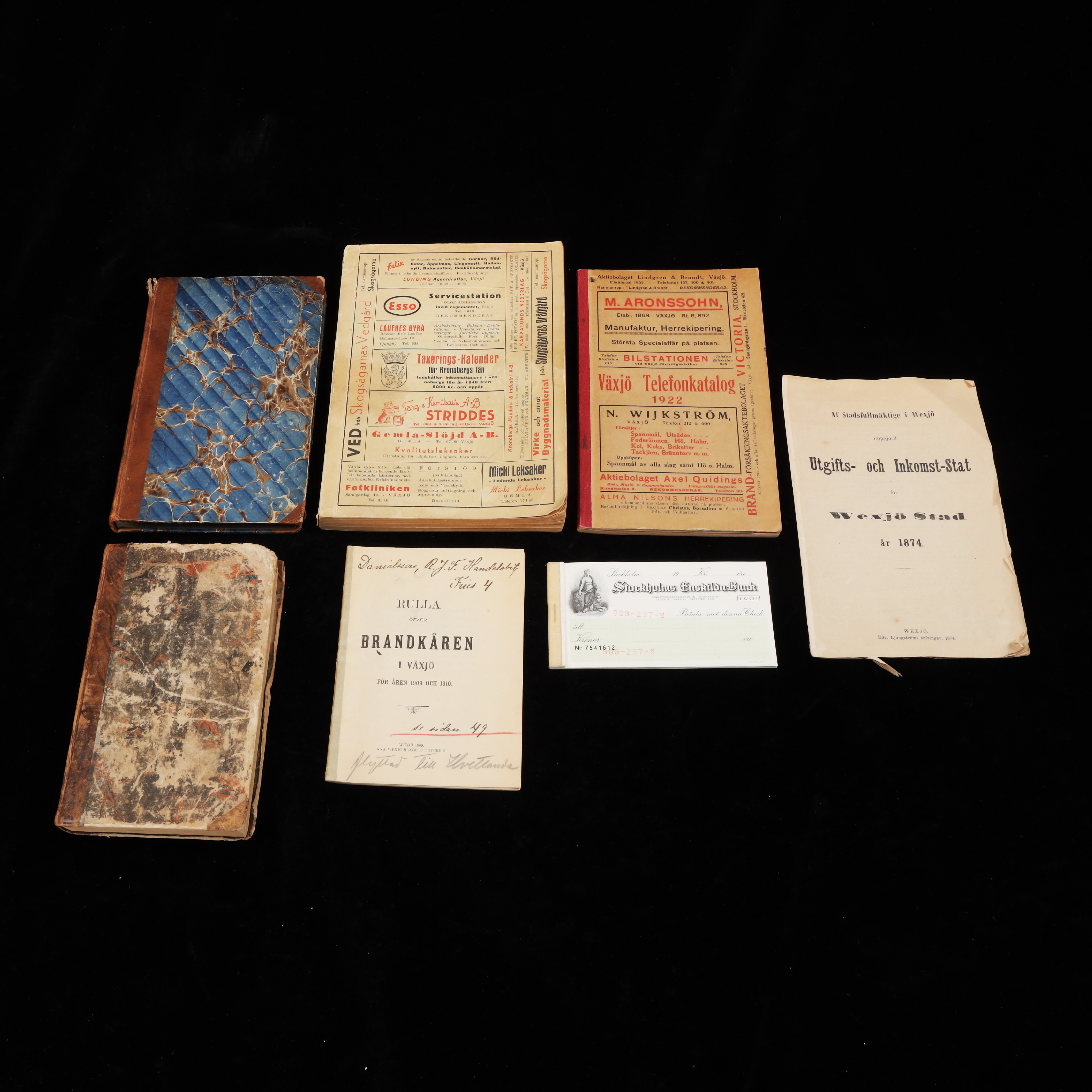 BÖCKER, TELEFONKATALOH, HÄFTEN mm, 1800/1900-tal.